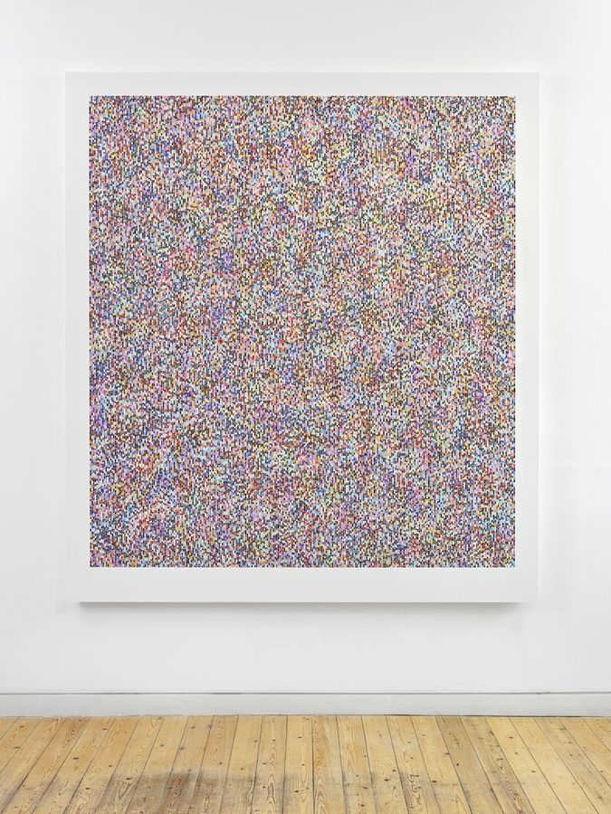 James Hugonin Binary Rhythm (VI), 2013-14 Oil and wax on wood 74 9/16 x 66 1/2 inches