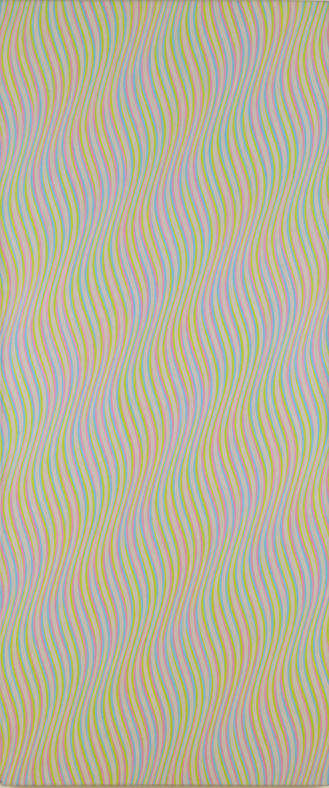 Bridget Riley, b. 1931 Rill, 1976 Acrylic on canvas 89 3/4 x 37 inches 228.0 x 94.0 cm