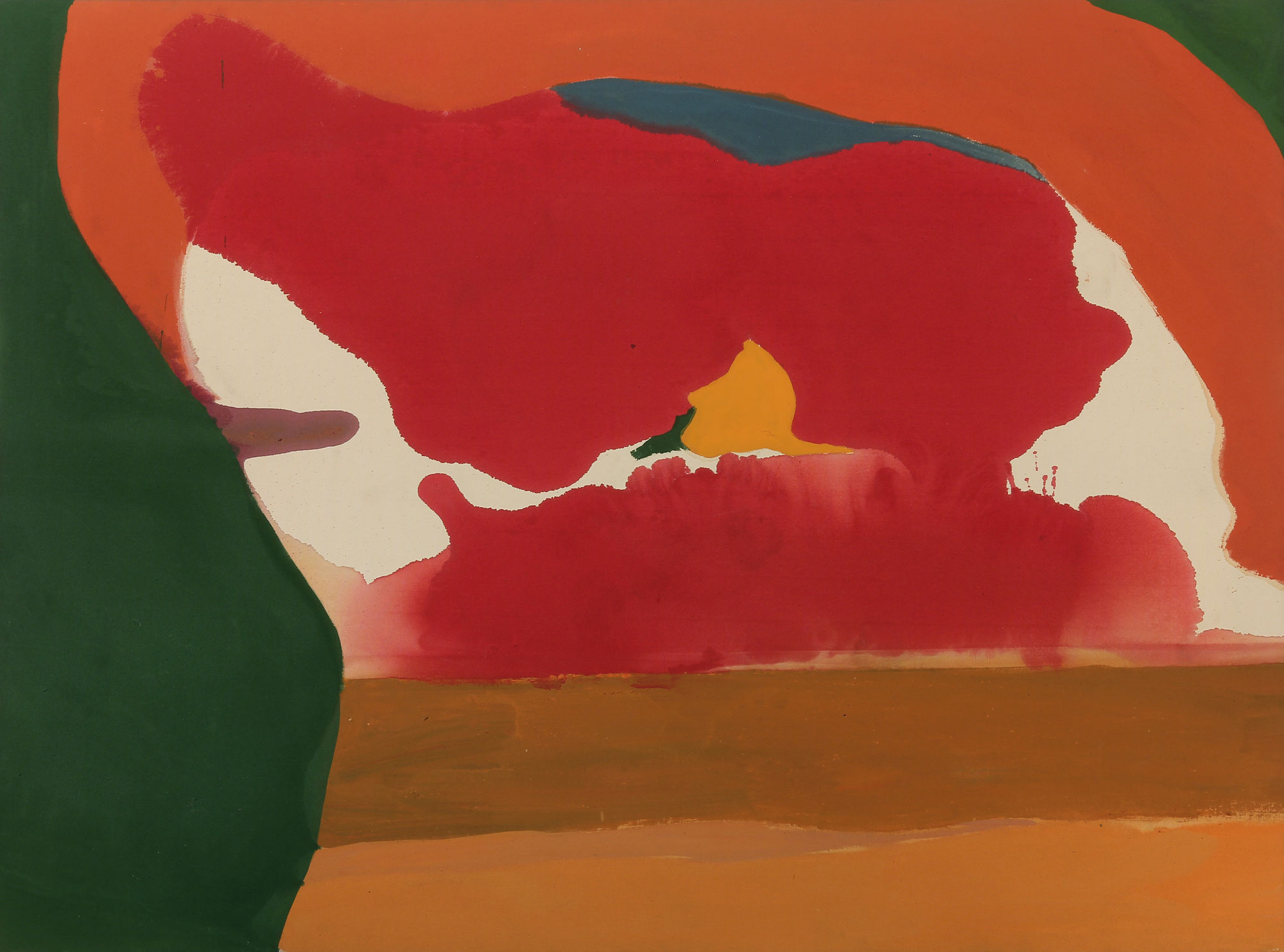 Helen Frankenthaler Fire, 1961 Signed lower right Oil on canvas 57 x 77 inches 144.8 x 195.6 cm