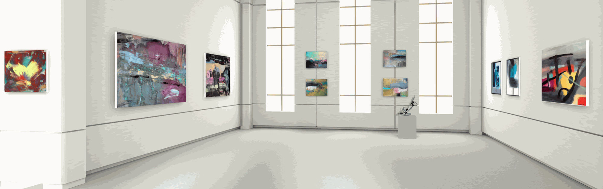 Left to right: Francine Tint, Lou Tavelli, sculpture by Gregory Steel, Eric Sanders