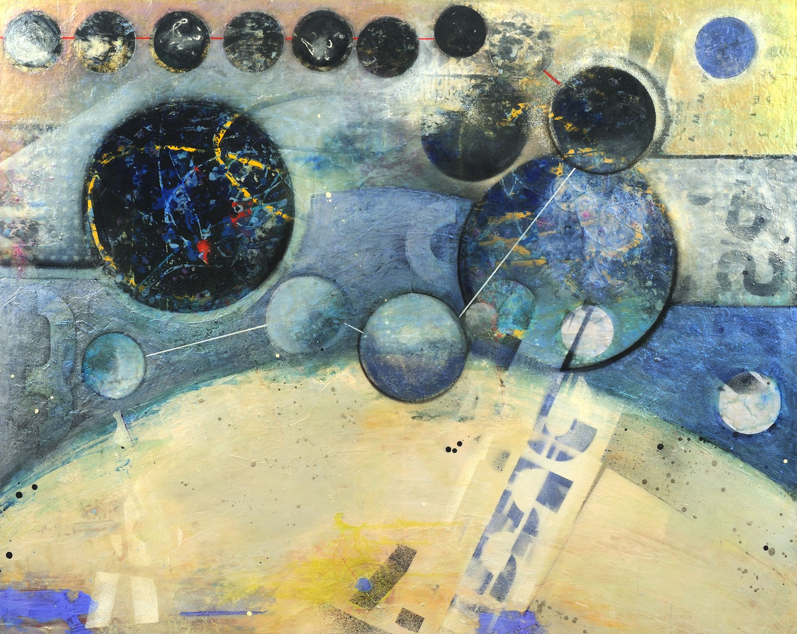 Regions, 2011 Acrylic, beads, pigment on canvas, 48x60 inches