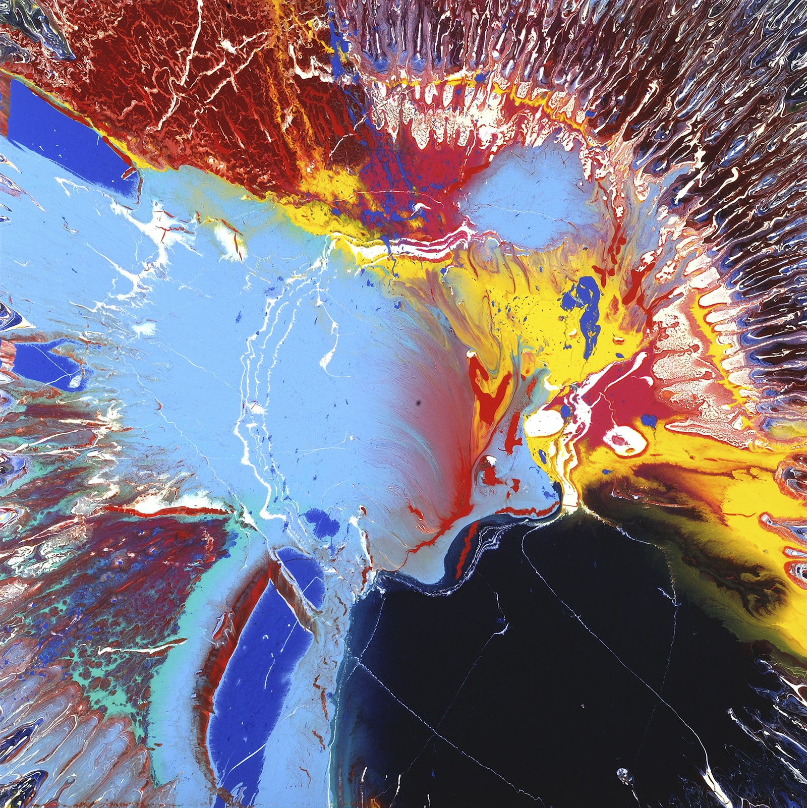 Spectrum, 2017 Acrylic enamel, ink, 36 x 36 inches