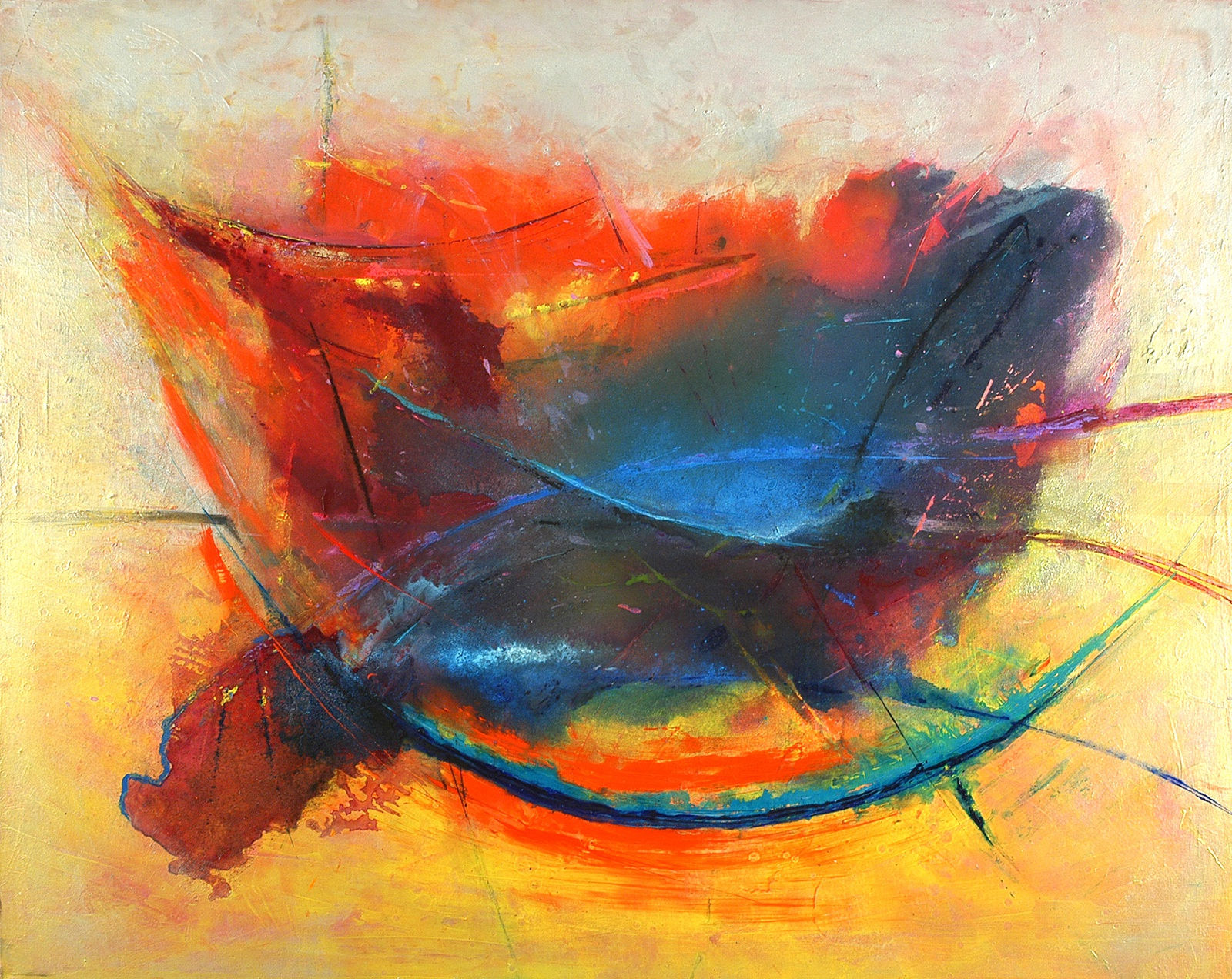 Immersion, 2006 Acrylic, sand, pigment, charcoal on canvas, 48x60 inches