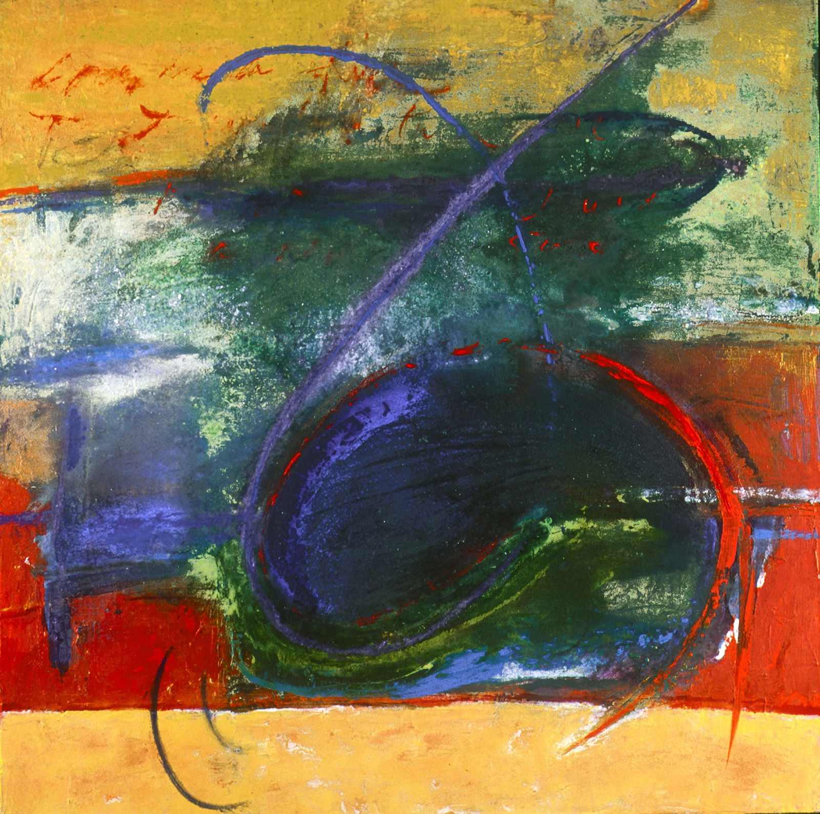 Orbital, 2003 Acrylic, sand, charcoal on canvas, 36x36 inches