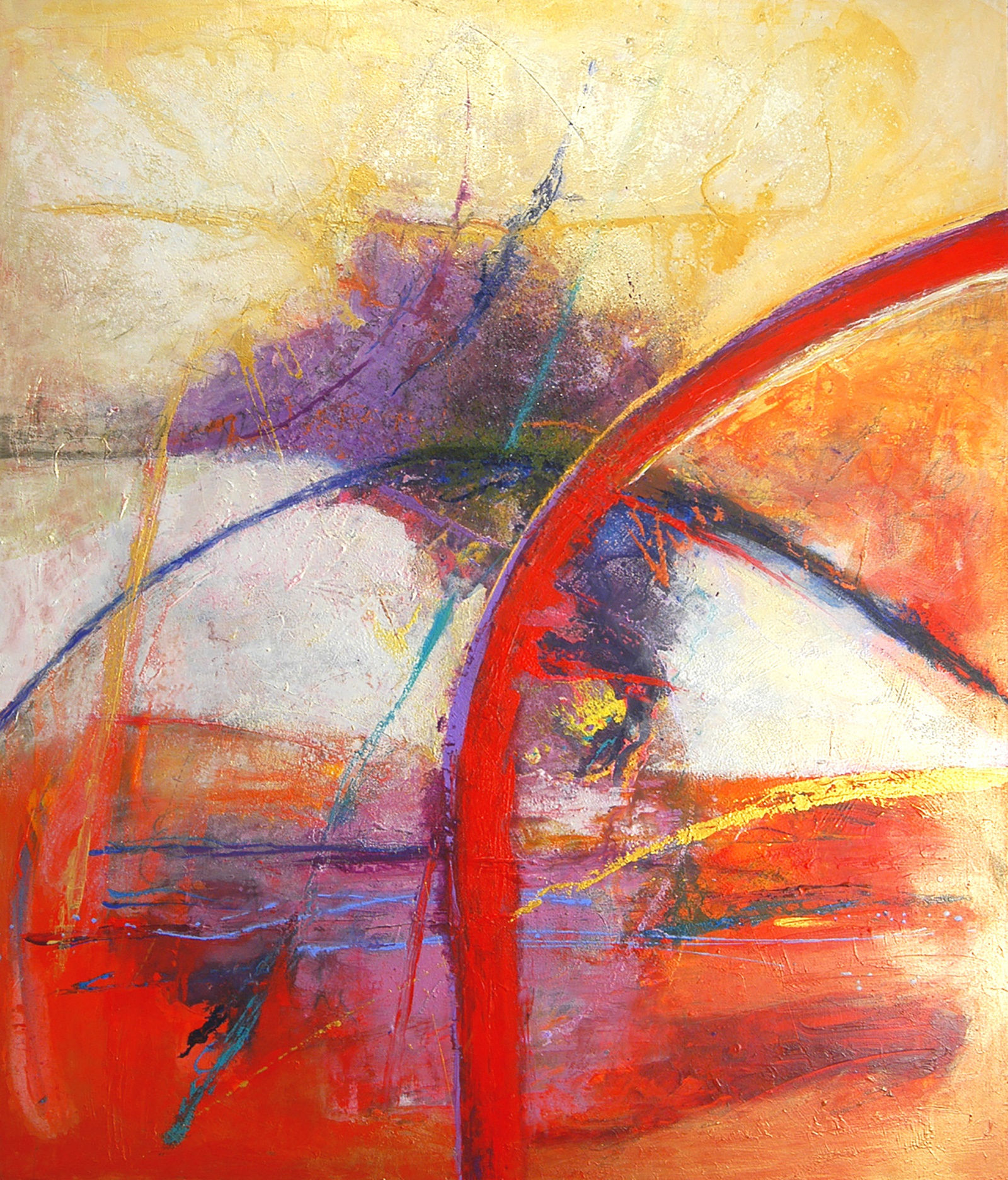 Sarpej, 2006 Acrylic, sand, beads, garnet on canvas, 68x58 inchees