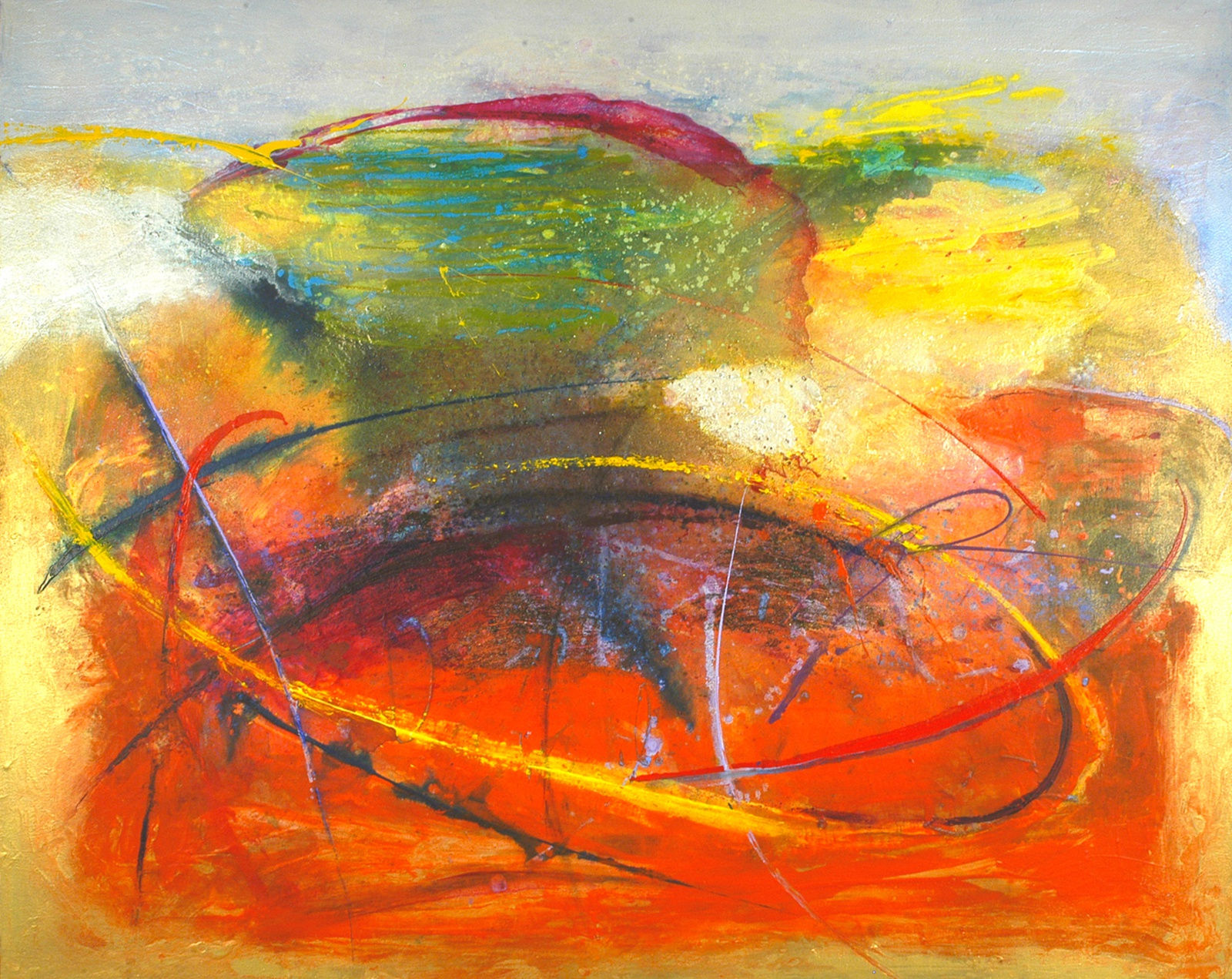 Transparent Calligraphy, 2006 Acrylic, sand, beads, charcoal, pigment on canvas, 48x60 inches