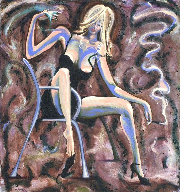 Rob Mango, End of the Evening Oil on canvas, 58 x 54 inches