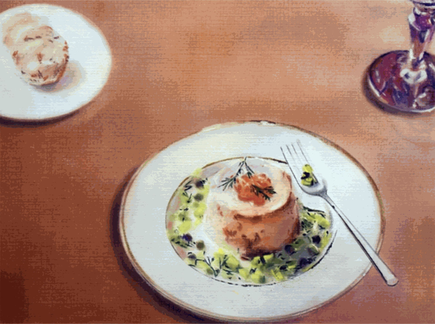 John A. O'Connor, Lobster Mousse, 2022 Pastel on paper, 9 x 13 inches