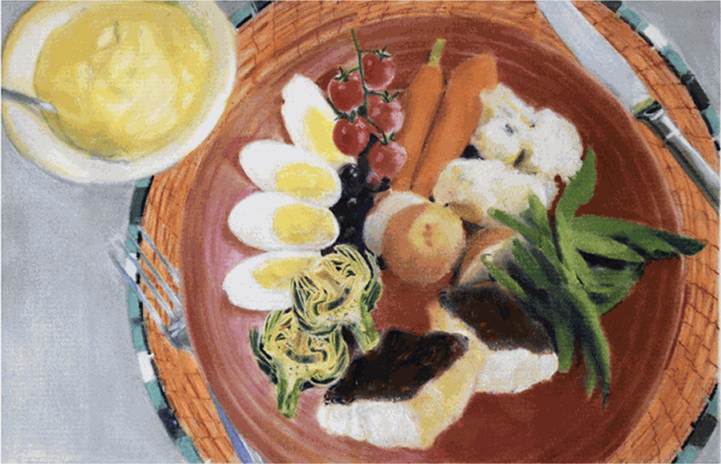 John A. O'Connor, Grande Aioli, 2022 Pastel on paper, 9 x 13 inches