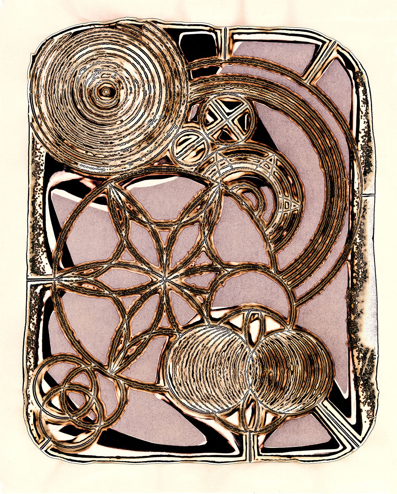 Nolan Preece, Clockworks, 2012, Mineral Spirits Acrylic and Silver Gelatin 10x8 inches
