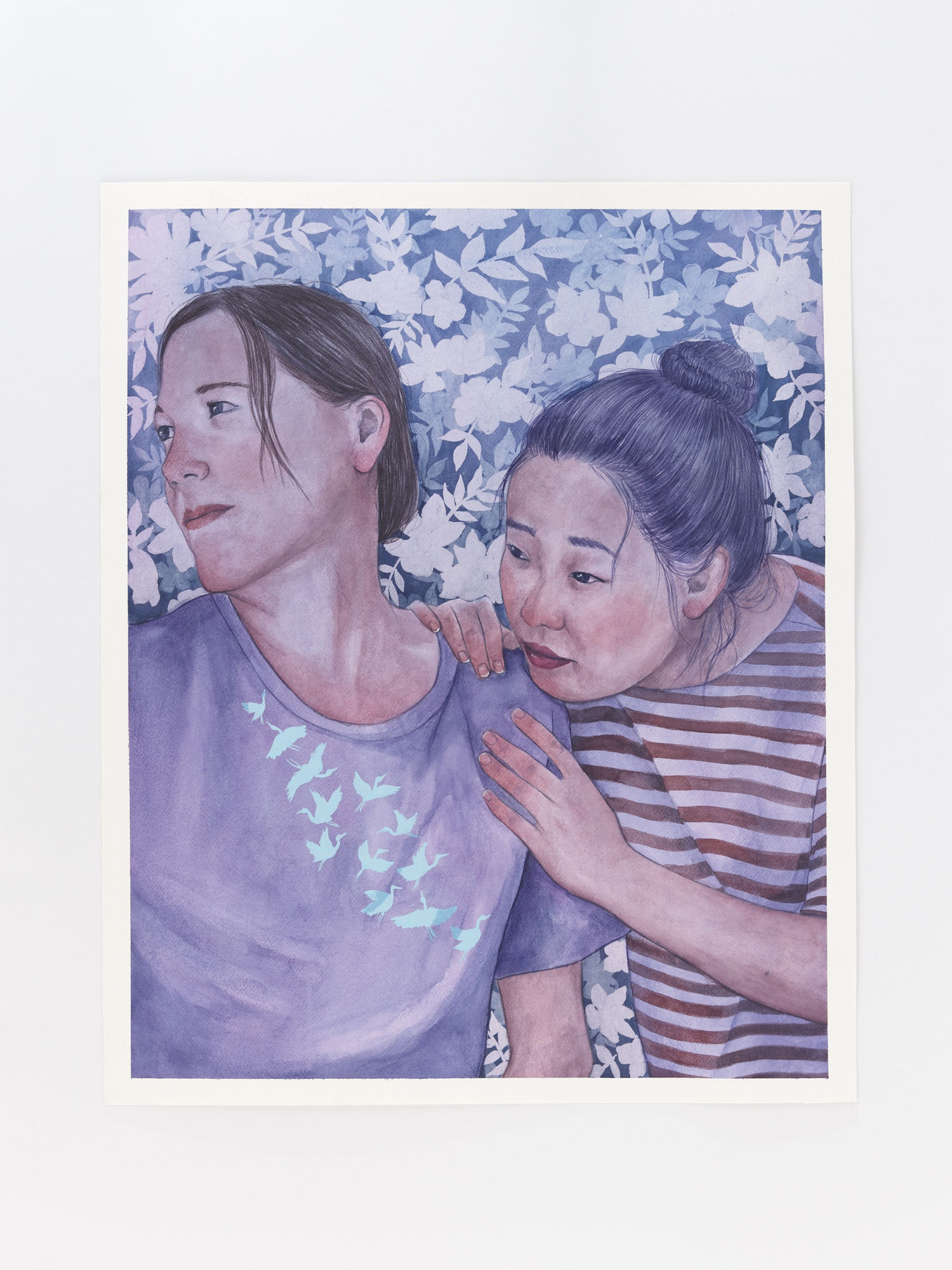Elise and Leah, 2021 watercolor on paper 24 3/4 x 20 1/4 in (62.9 x 51.4 cm)
