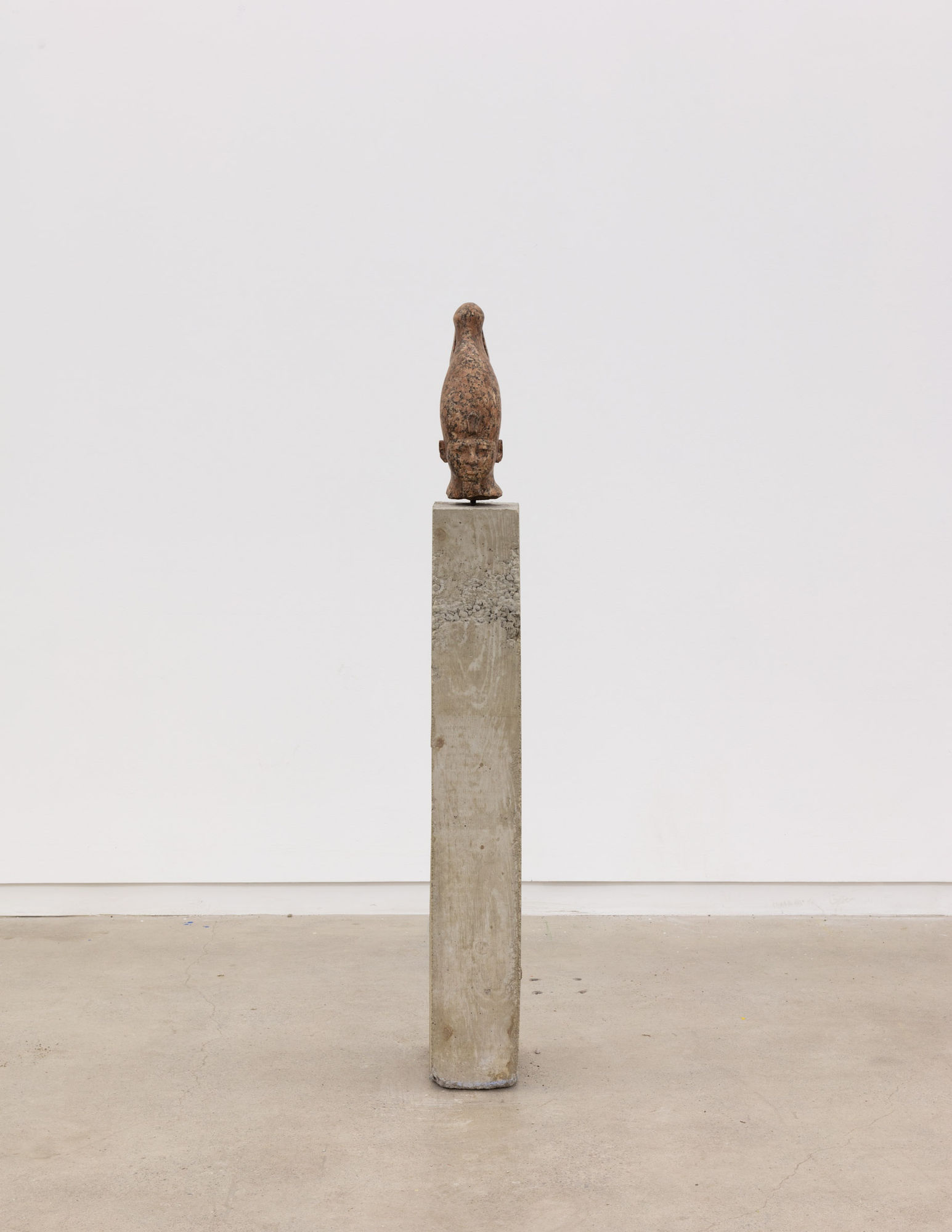 Sculpture of Hatshepsut from Egypt; early 20th century; carved red Aswan granite on cement exhibition base; unique.