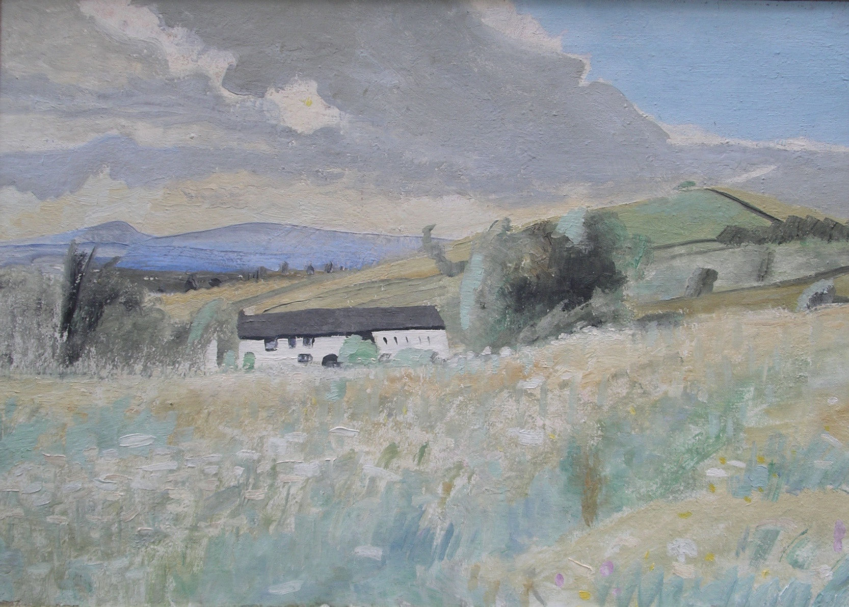 Winifred NICHOLSON (1893-1981) Calees: A white farmhouse near Bankshead, c. 1934 Oil on canvas 21 x 30 inches / 53.4 x 76.2 cm