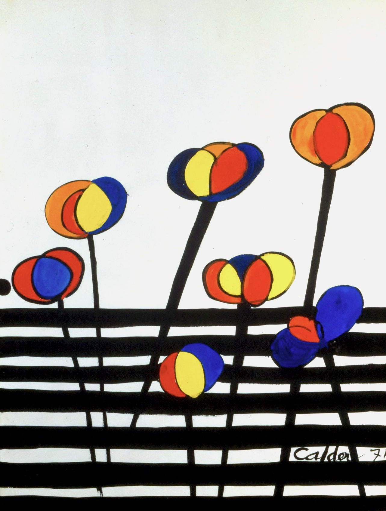 Alexander CALDER (1898 – 1976) La Barriere, 1971 Gouache on paper 30 ¼ x 22 ¼ inches / 76.8 x 56.5 cm Signed and dated Calder 71 lower right