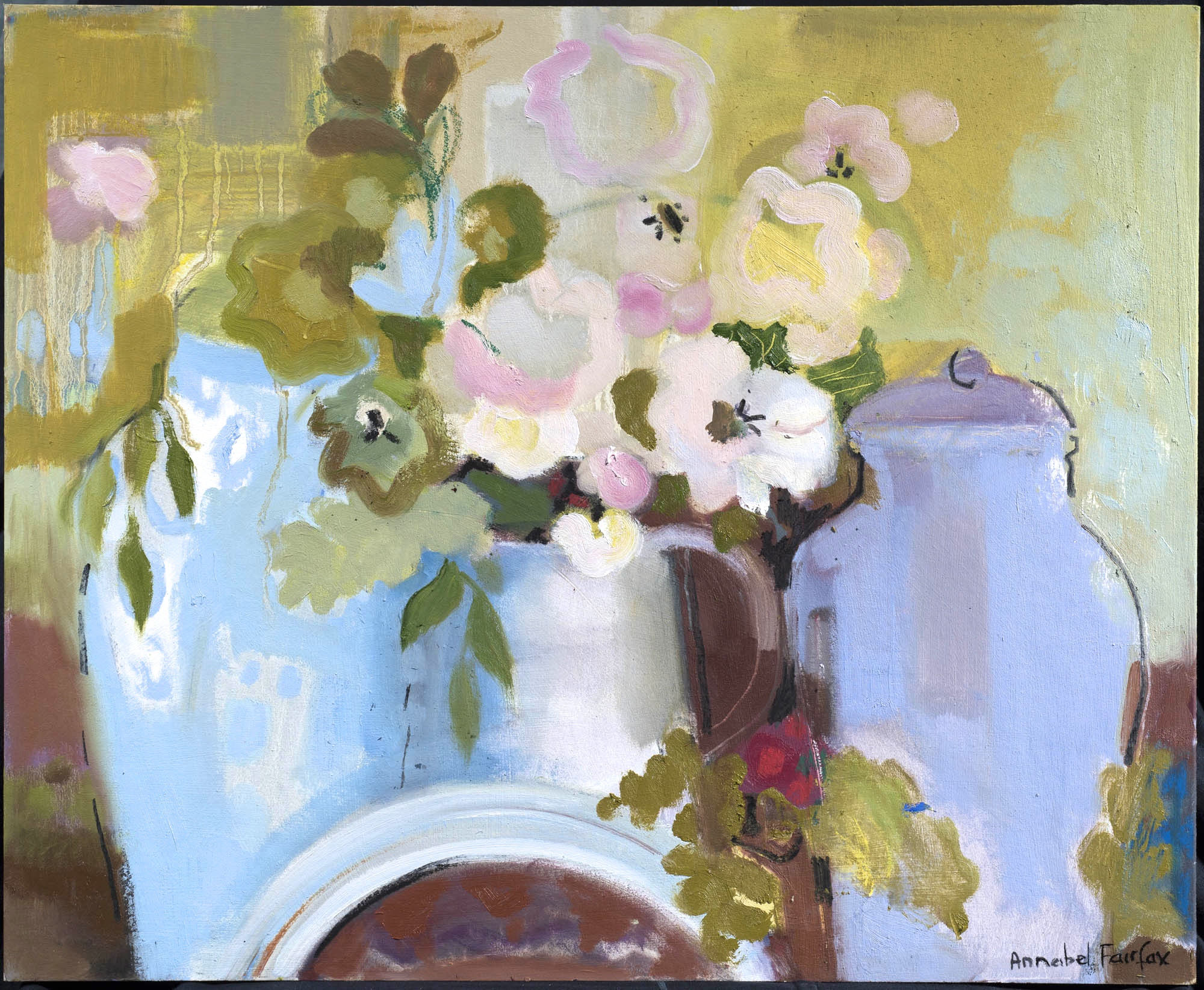 Annabel Fairfax Blossom Signed Oil on Board 16 x 19 in 40.6 x 48.3 cms