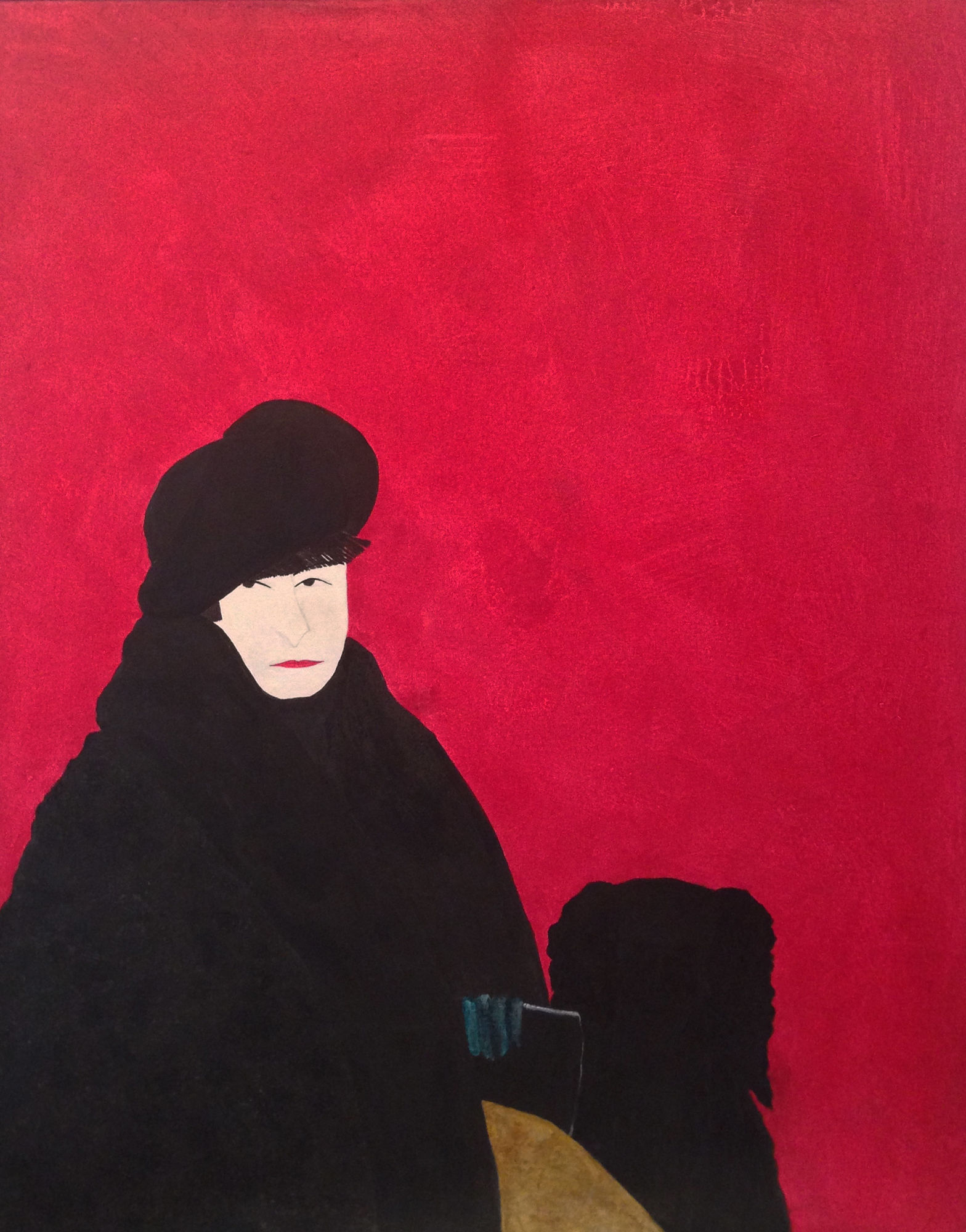 Kate Boxer Dorothy Parker Signed Oil on canvas 47 5/8 x 35 3/8 in 121 x 90 cms