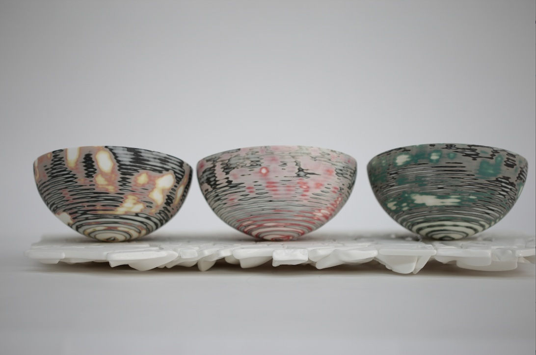 Manos Kalamenios, Interference (Set, Base with Three Bowls), 2016