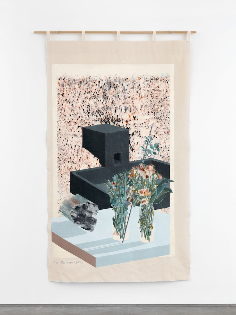 Asal Peirovi Untitled 2019 Acrylic Paint, ecoline, binder, calcium carbonate on canvas 193 x 117 cm / 76 x 46 in Unique / SOAP/P 2019-001 Courtesy of the artist and STANDARD (O