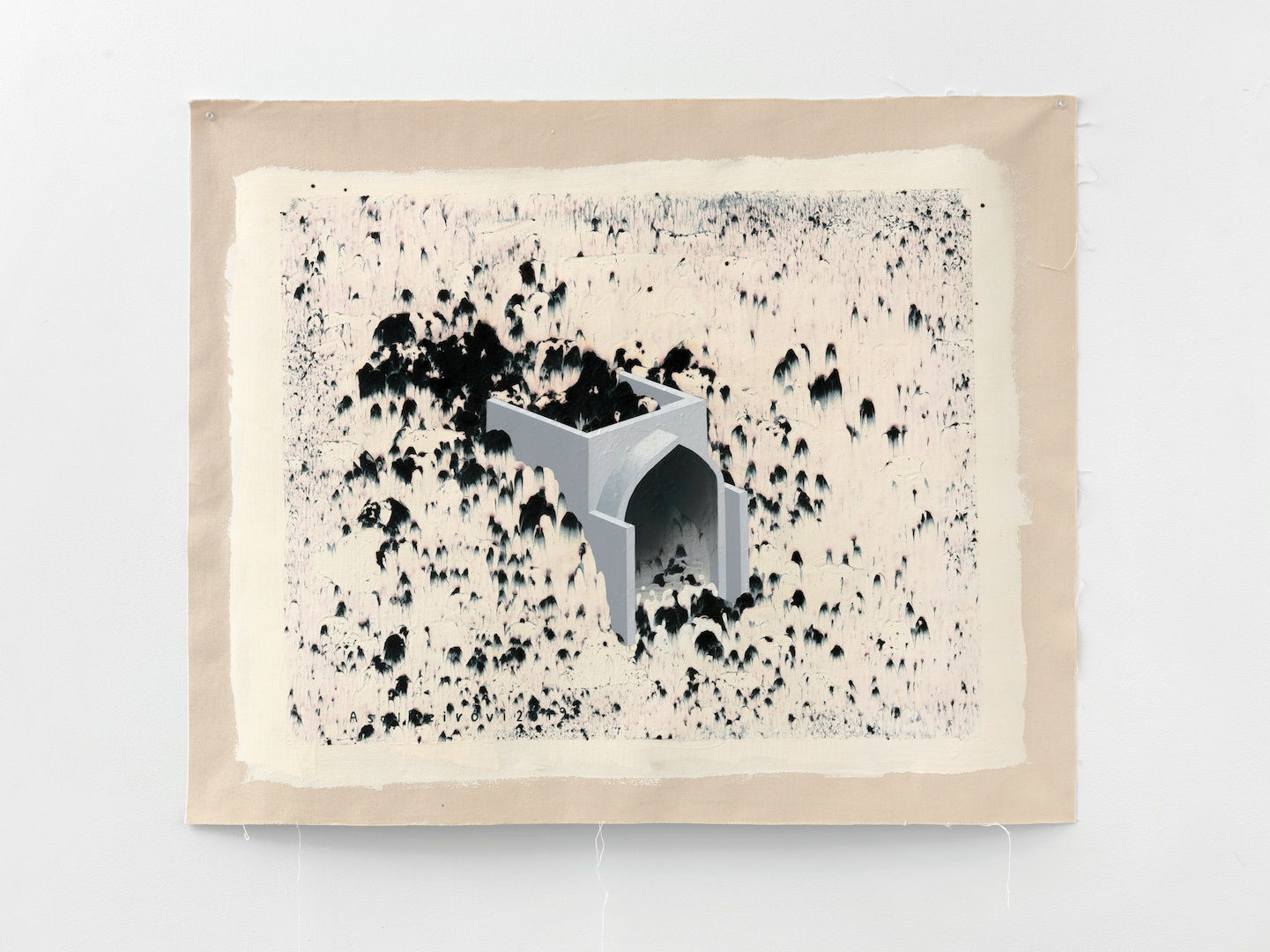 Asal Peirovi Untitled 2019 Acrylic Paint, ecoline, binder, calcium carbonate on canvas 70 x 90 cm / 27 1/2 x 35 1/2 in Unique / SOAP/P 2019-003 Courtesy of the artist and STANDARD (OSLO), Oslo Photographer: Øystein Thorvaldsen