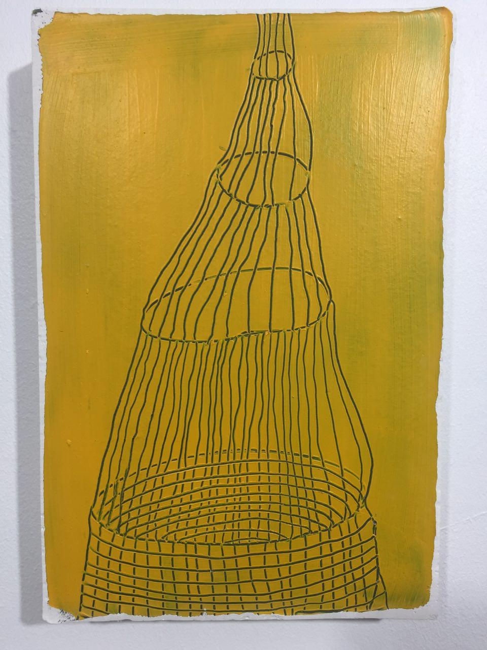 Untitled, 2017 Acrylic , Spray Paint on Canvas 30 x 20 cm