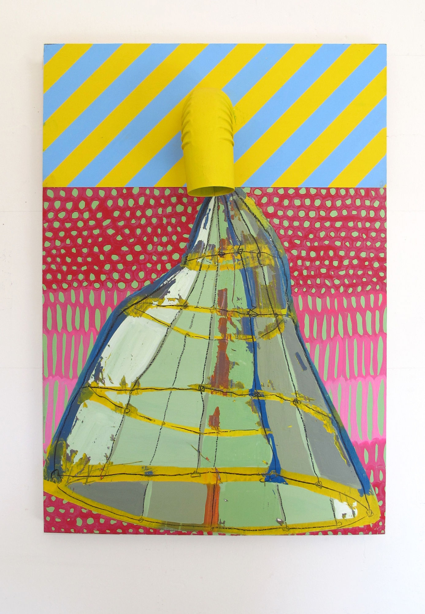 Horn, 2017 Acrylic, Pipe on wood 85 x 60 cm