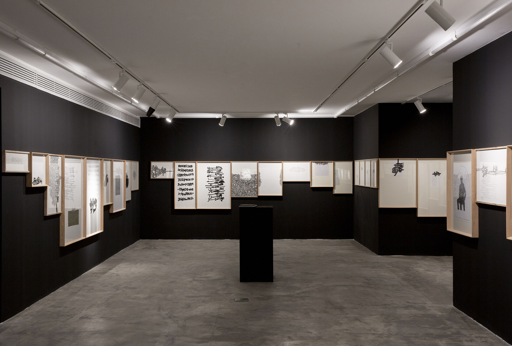 Installation of Delimitation a solo exhibition of works by Reza Abedini at +2 Gallery.