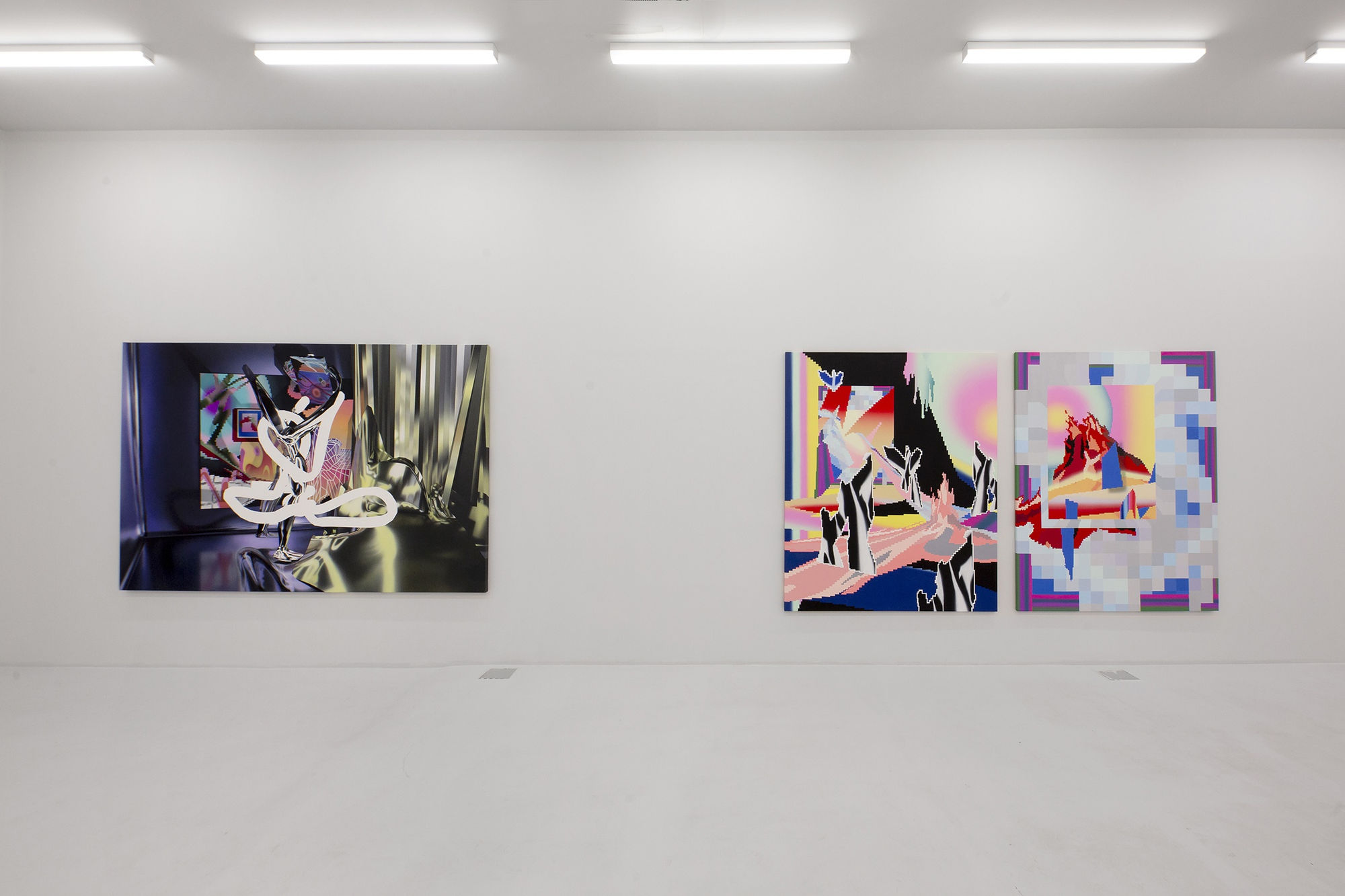 Installation View of The Infinite Continuum a solo exhibition of works by Yousha Bashir.