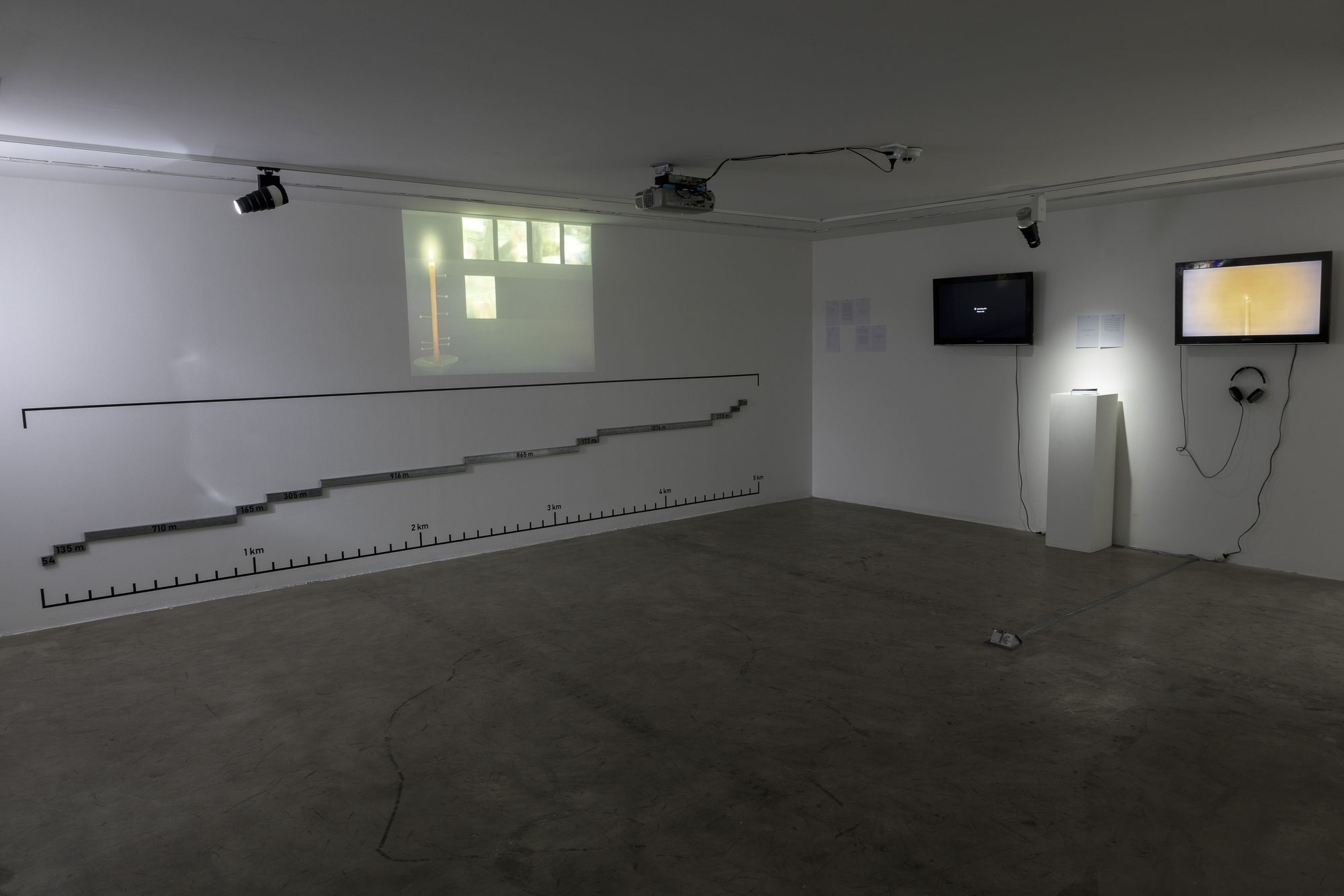 Installation View of R.E.M [First part, Fall from Heights] a solo presentation of works by Block at Dastan's Basement.
