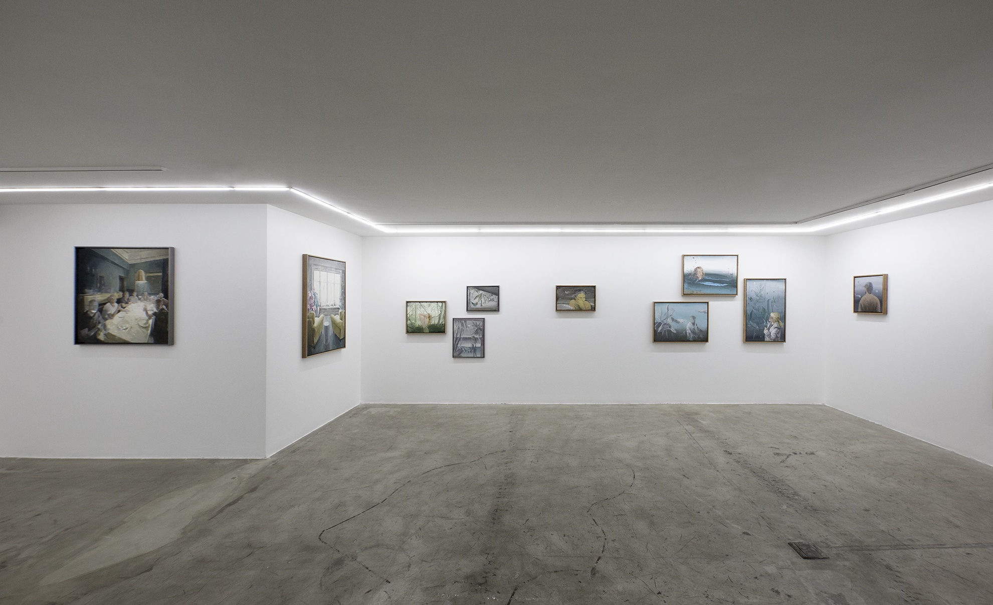 Installation view of On the Sidelines a solo presentation of works by Bahman Mohammadi.