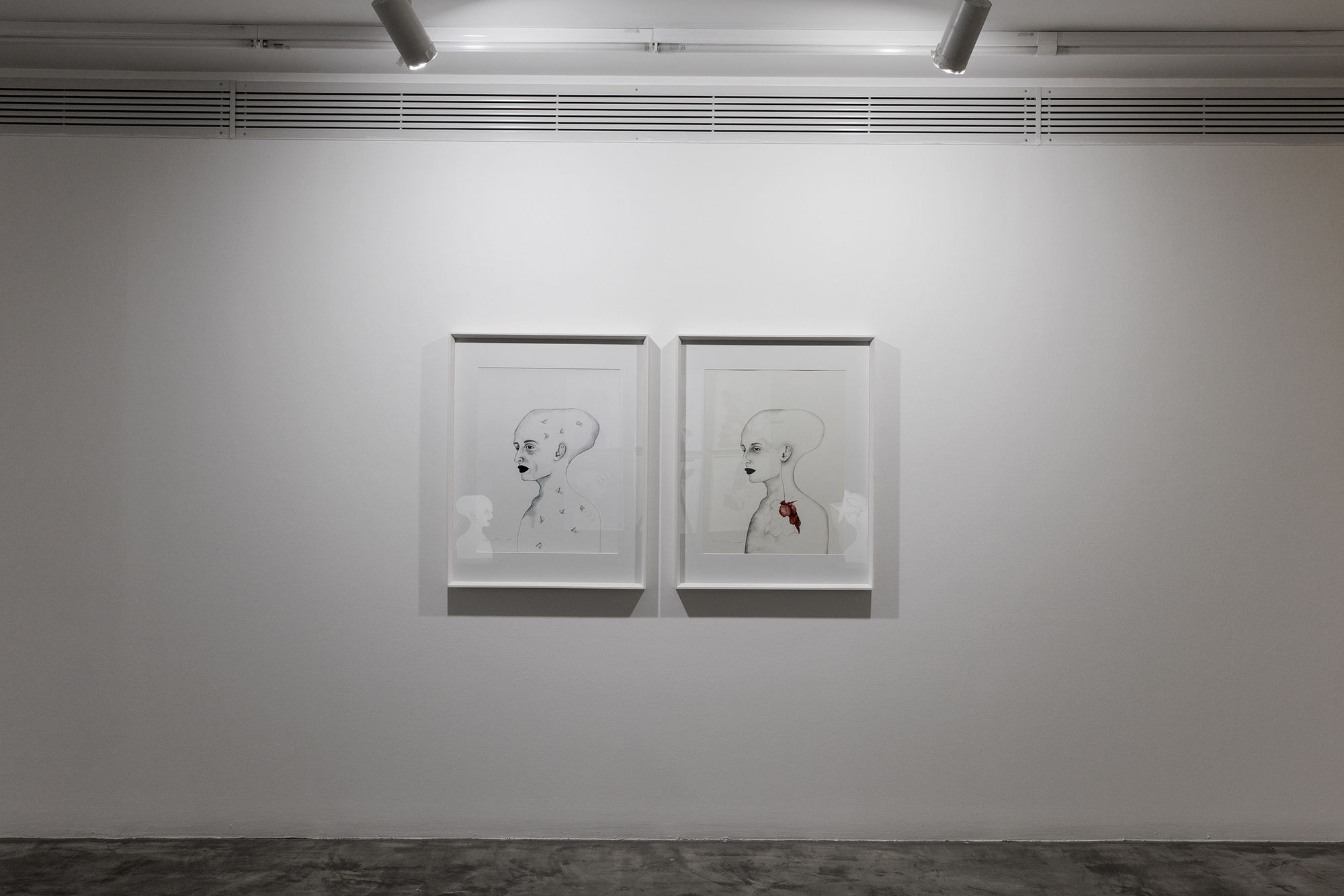 Installation view of The Theater of life a solo exhibition of works by Bahareh Navabi.