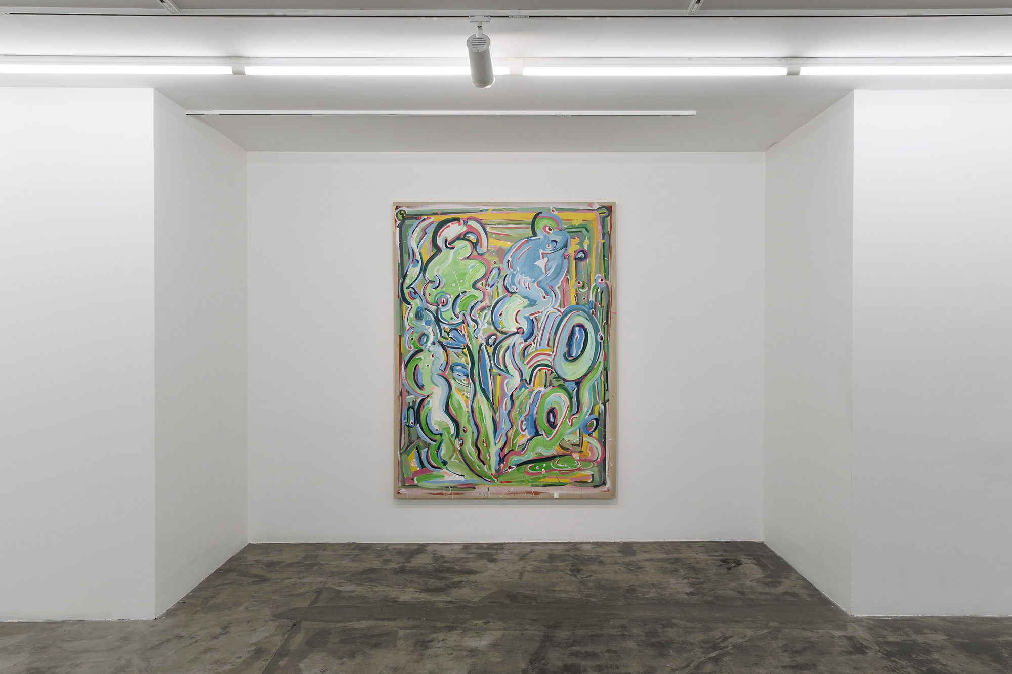 Installation view of Chromatic a solo presentation of works by Nariman Farrokhi .