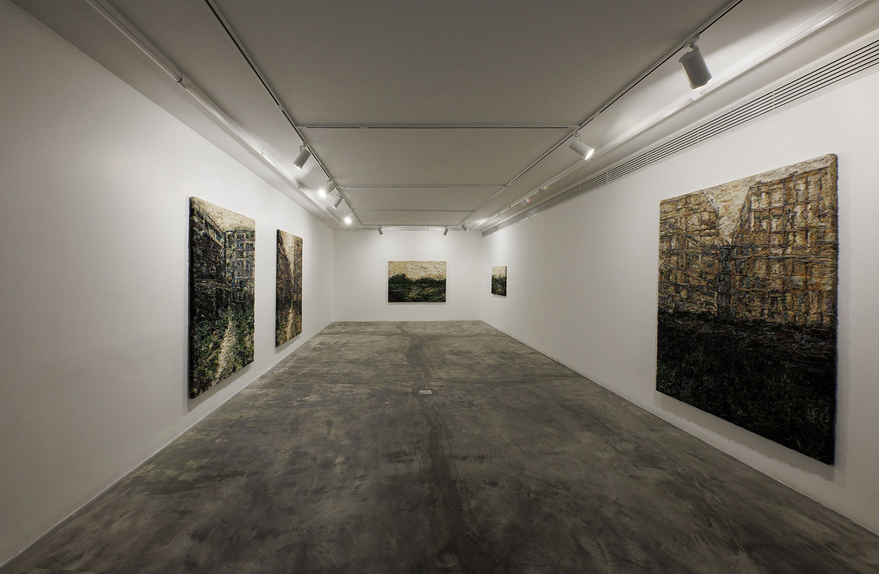 Installation view of Com-pilation a duo presentation of works by Fariba Boroufar and Nasrin Maleksabet.