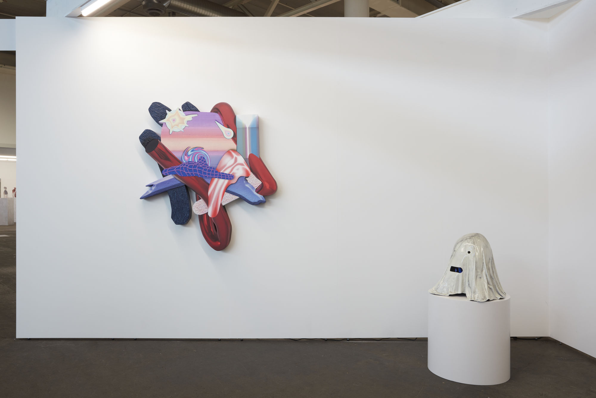 Installation view of a group show of works by Yousha Bashir at Liste Art Fair 2023.