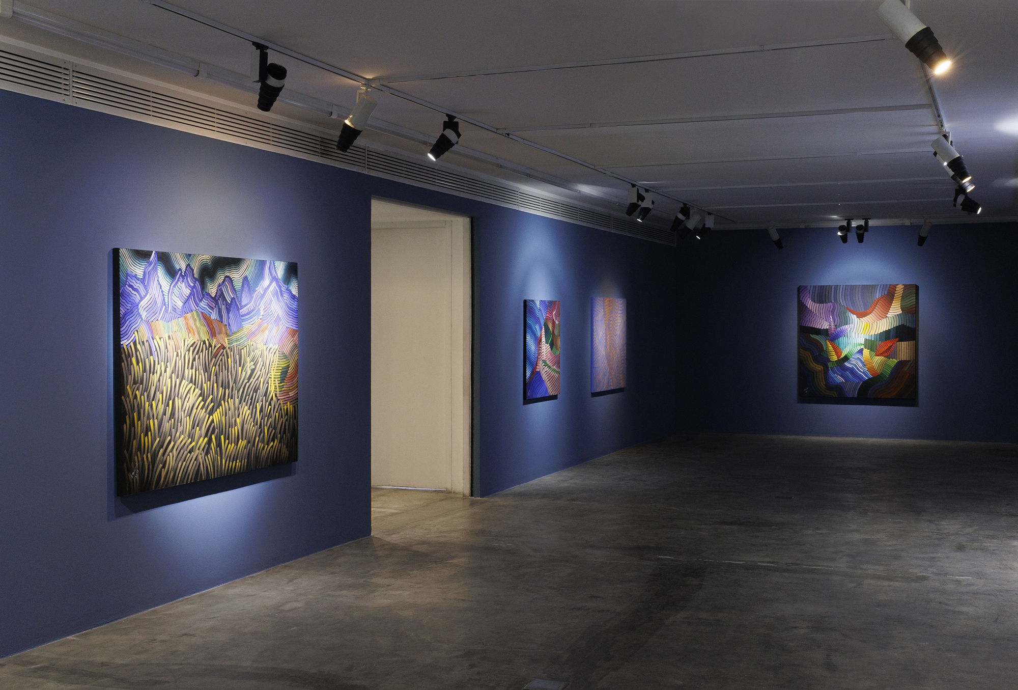 Installation view of Blue Sonata by Seroj Barseghian at +2.