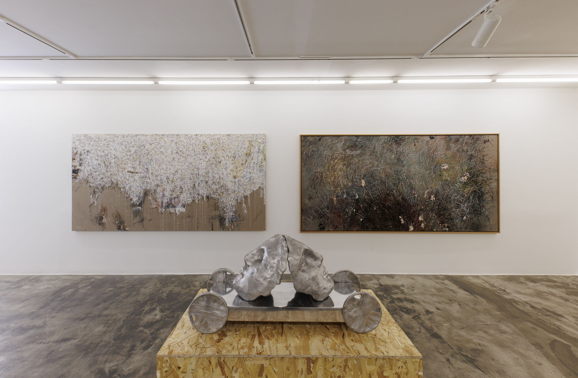 Installatio view of Large Works on Canvas solo exhibition by Fereydoon Av.