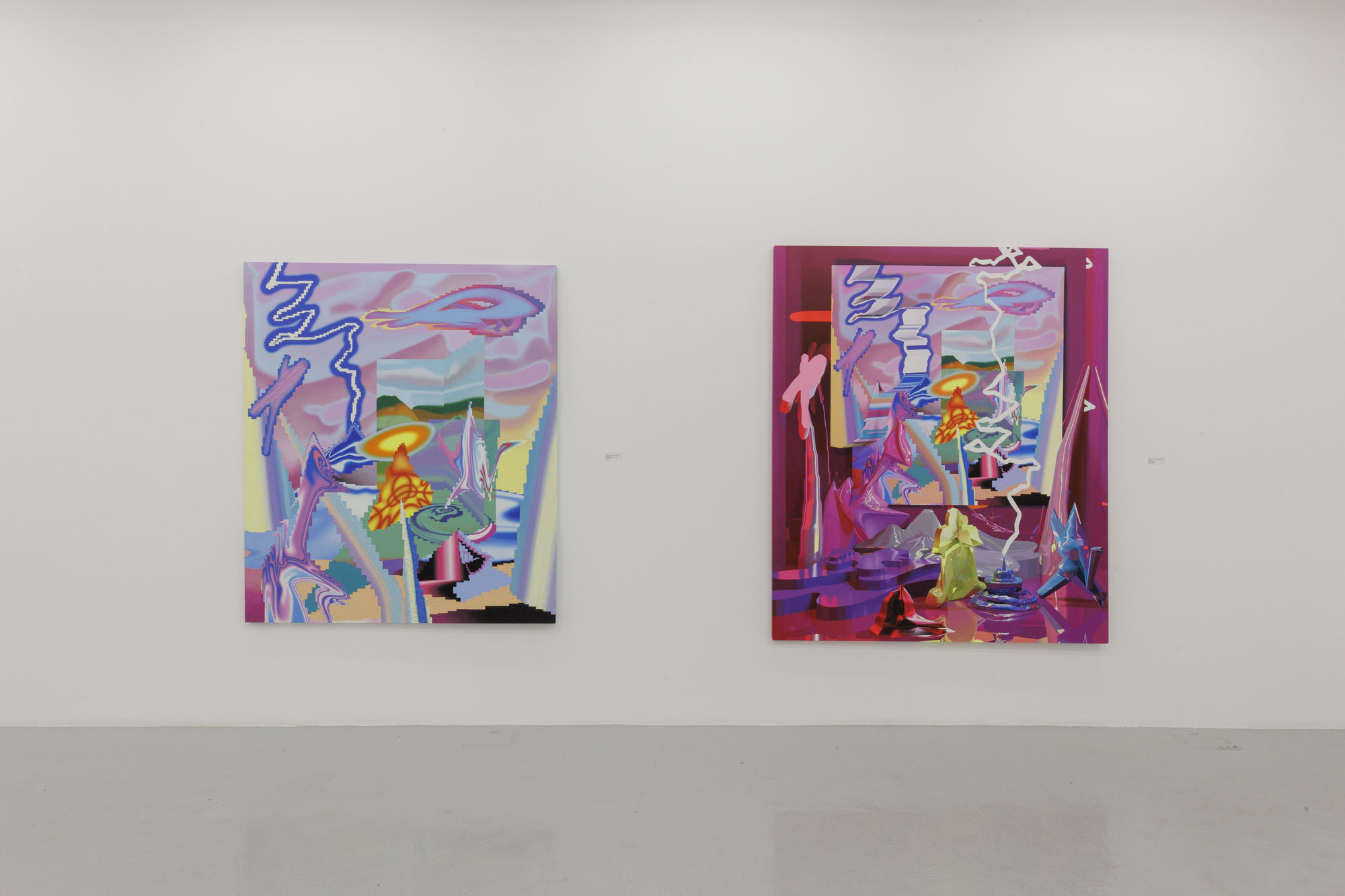 Installation view of Transcendent Dimension a solo exhibition of works by Yousha Bashir.