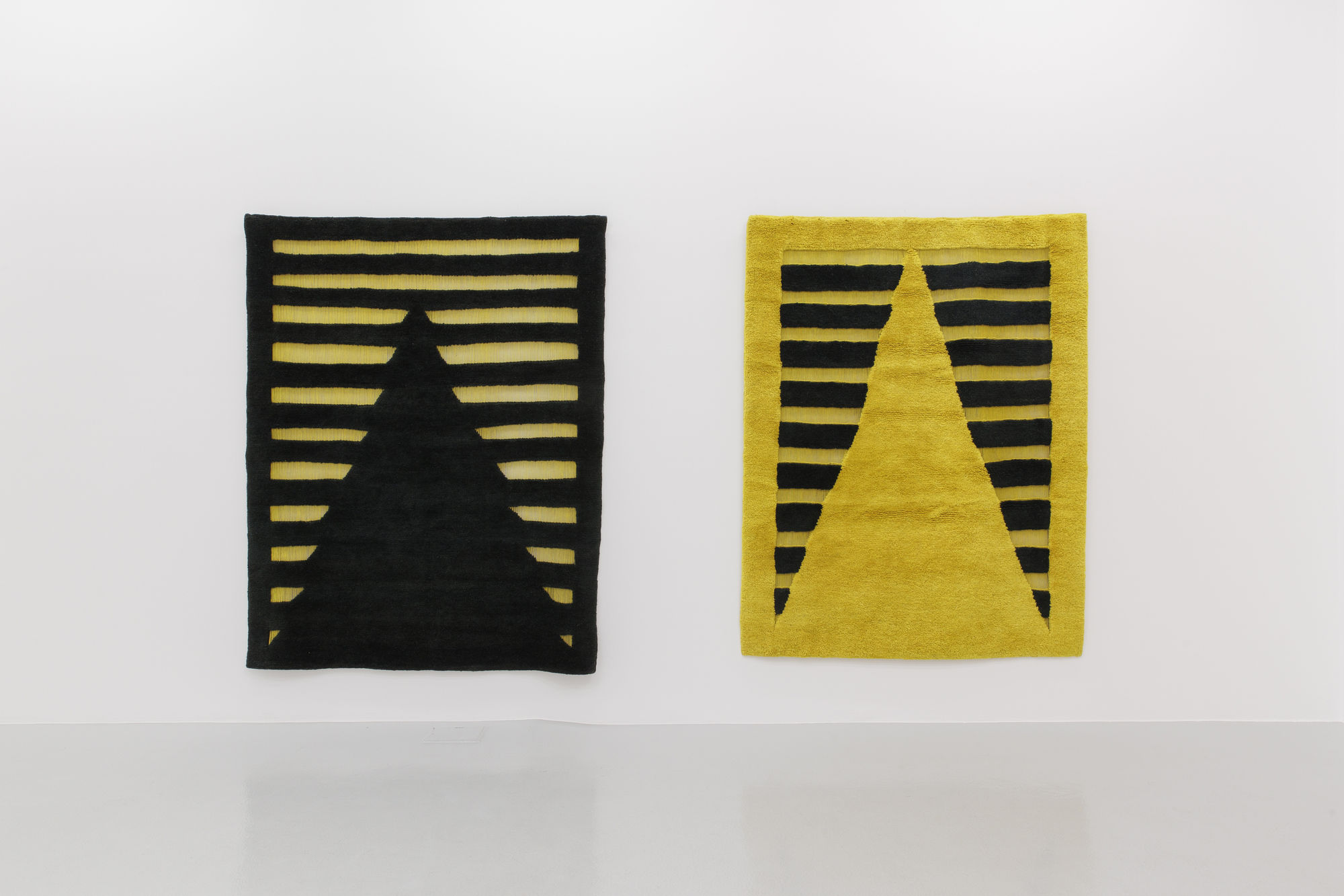 Installation view of The Tribal Weave Project a solo exhibition of works by Taher Assad Bakhtiari.