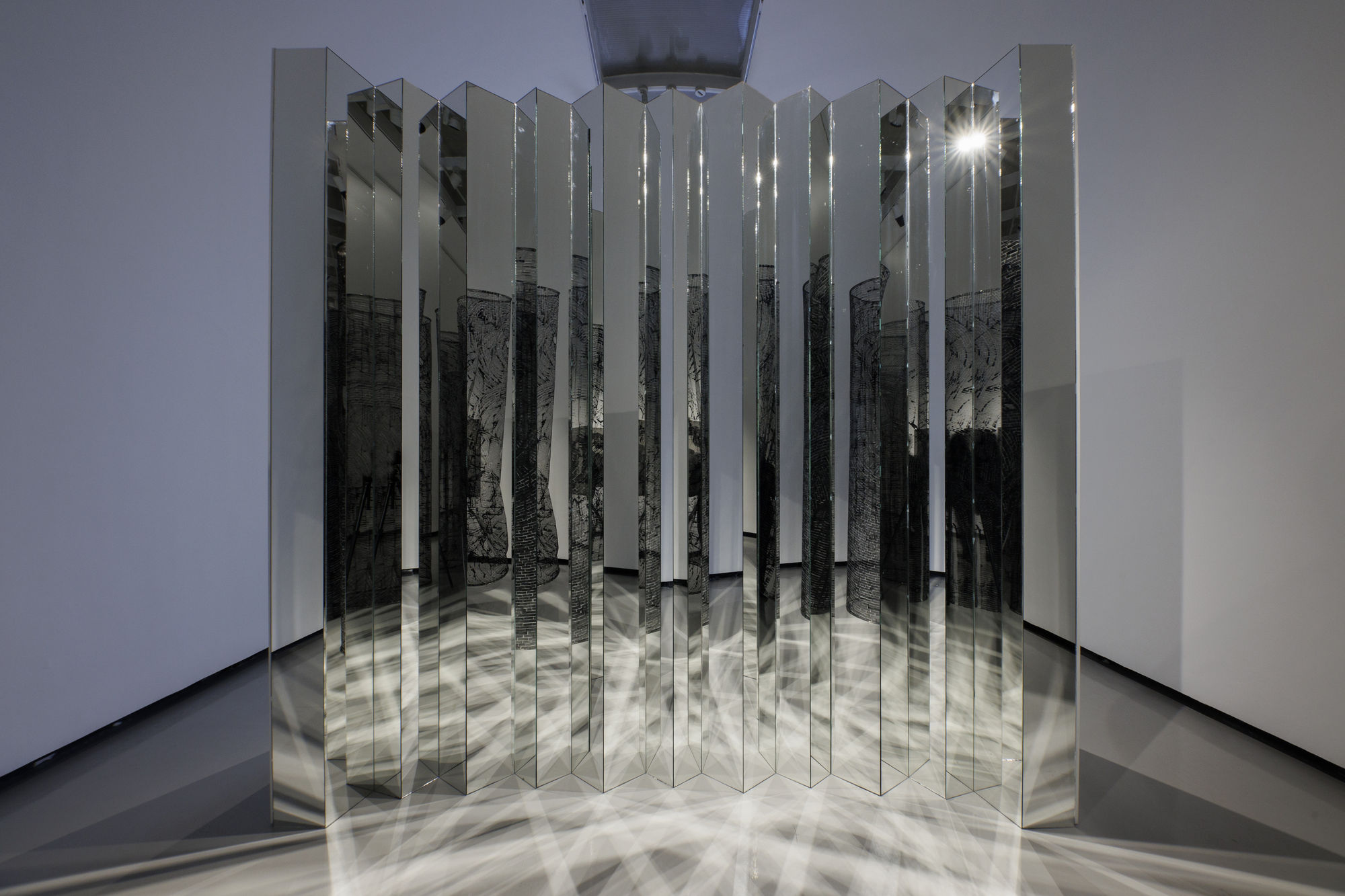 Installation view of Revision: Labyrinths a solo exhibition of works by Atefeh Majidi Nezhad.