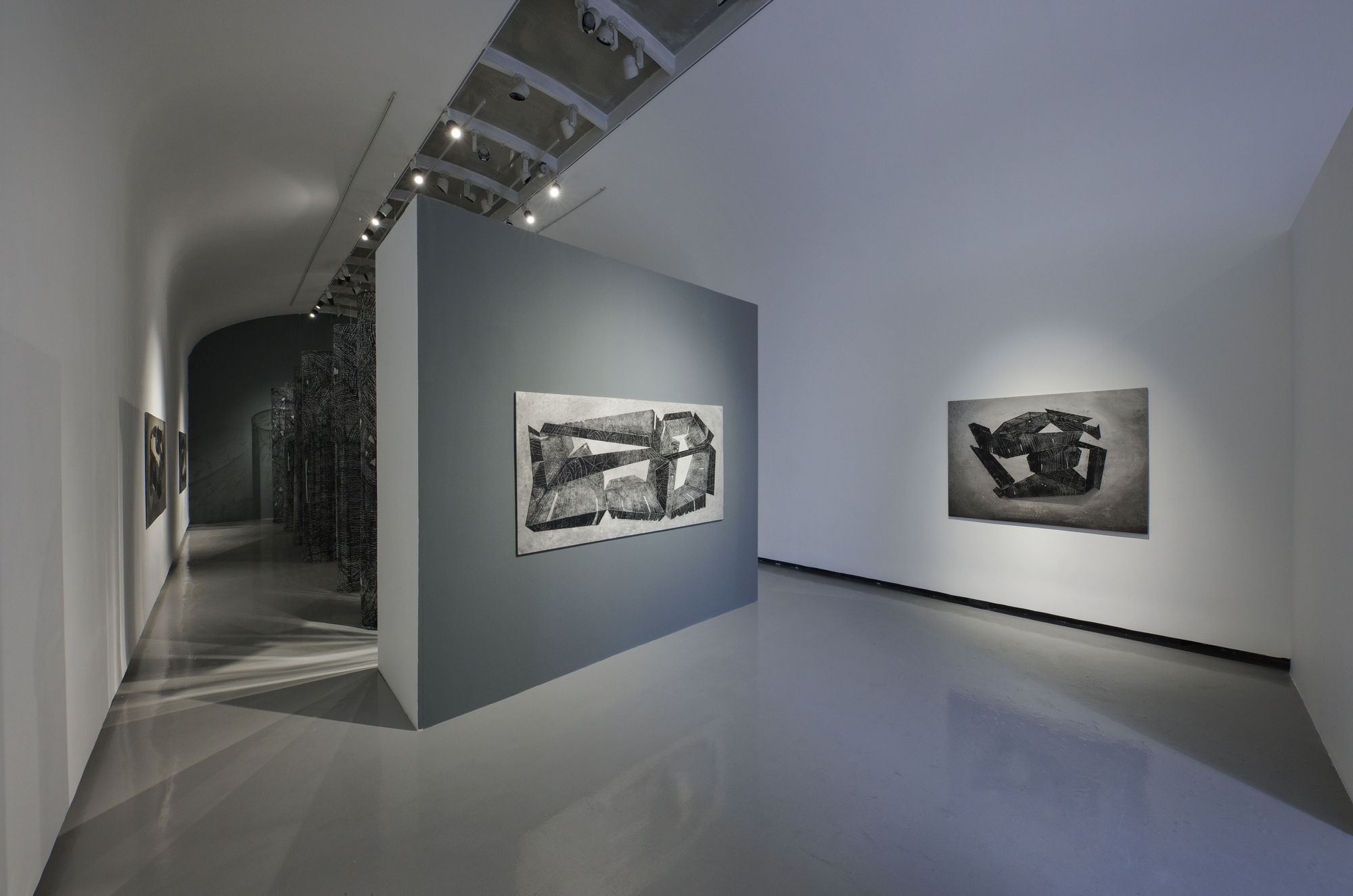 Installation view of Revision: Labyrinths a solo exhibition of works by Atefeh Majidi Nezhad.