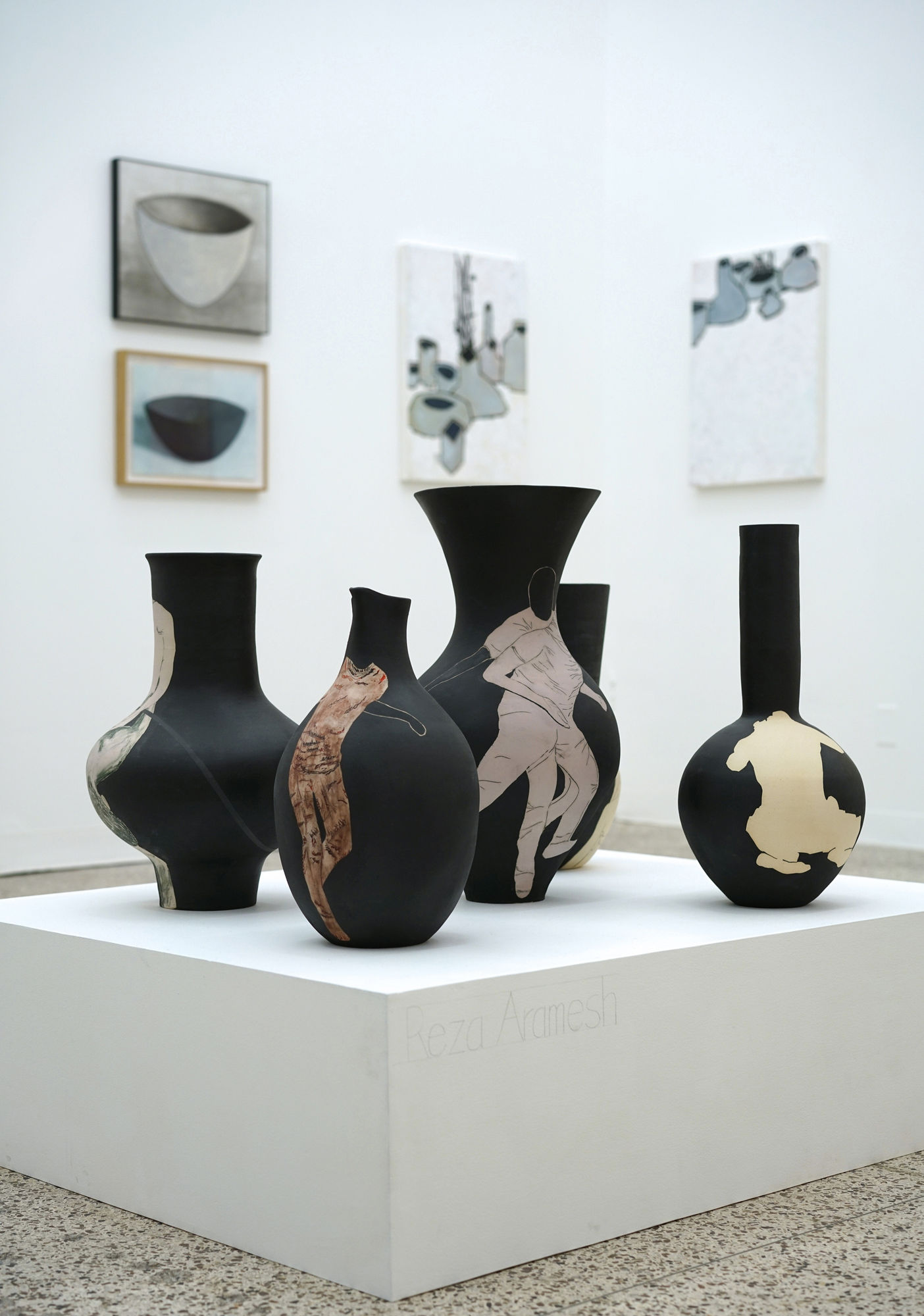 Installation view of a group presentation of works by several artists presented by Zaal Art Gallery in collaboration with Guest House.