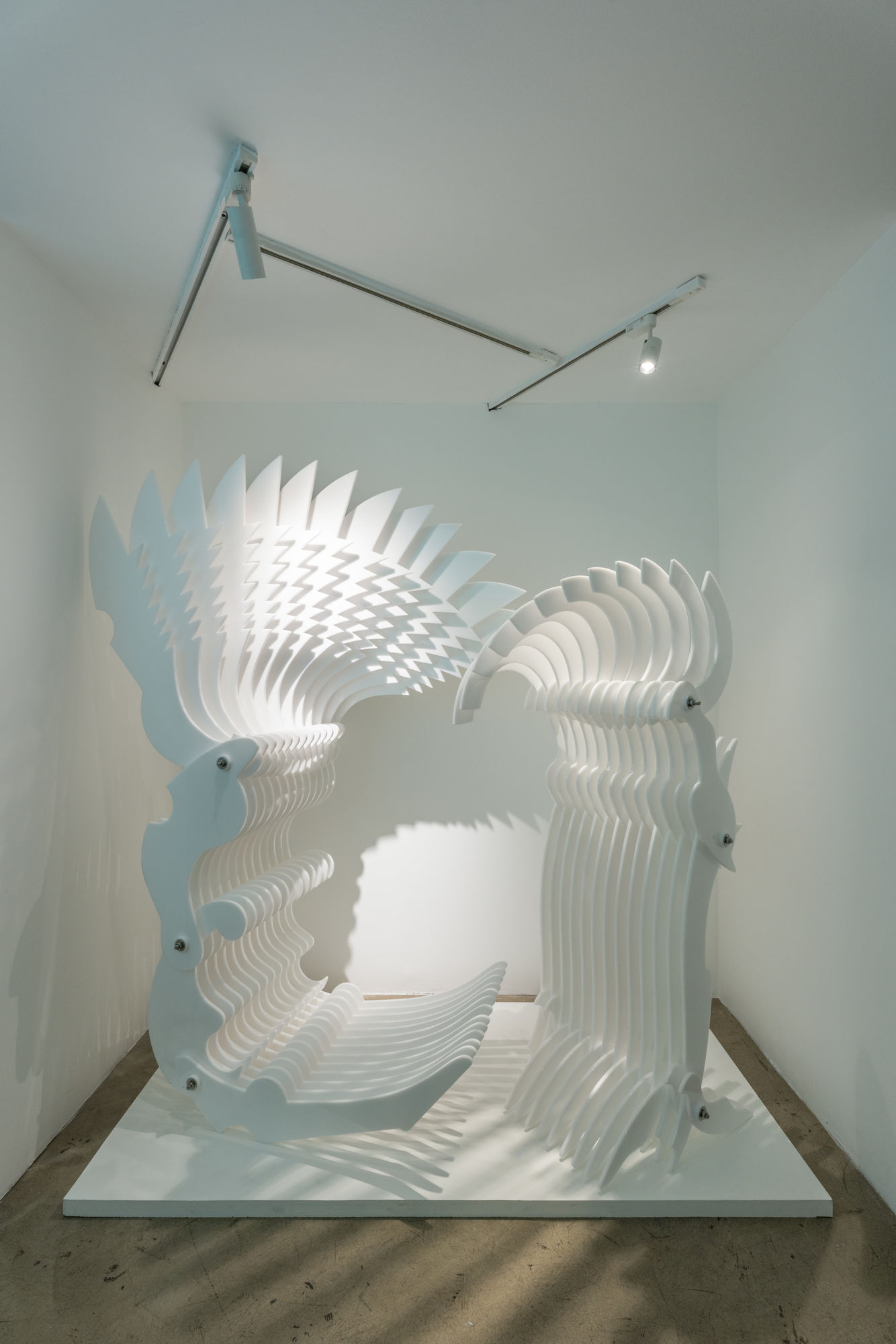 Installation View of Articulated Sculptures a solo presentation of works by Mohsen Vaziri Moghaddam.