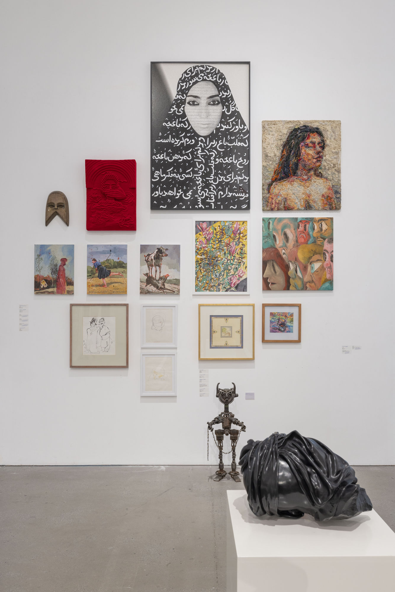 Installation view of Soft Edge of the Blade Vol.3 , a group presentation of works in Leila Heller Gallery in collaboration with Zaal Art Gallery.