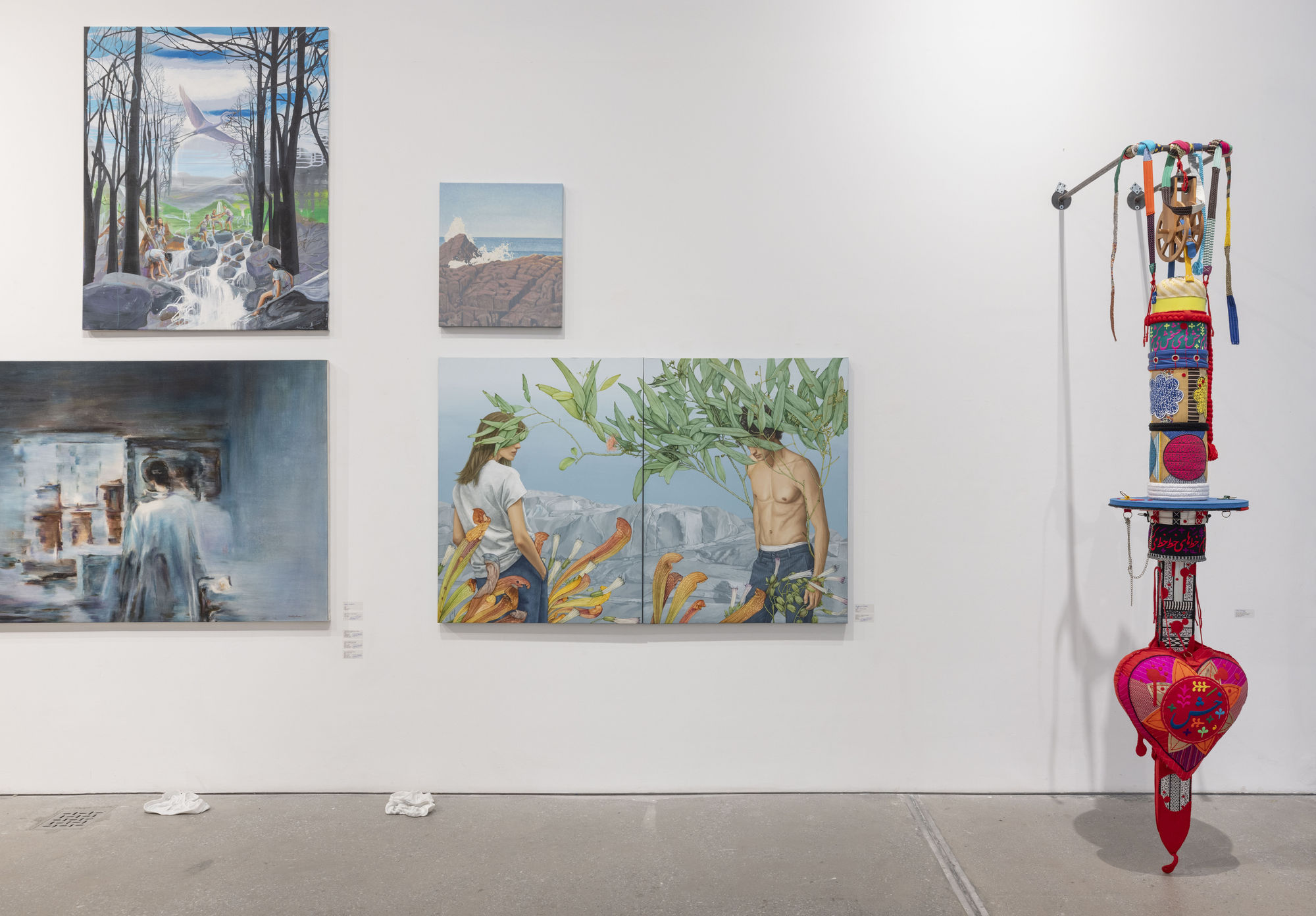 Installation view of Soft Edge of the Blade Vol.3 , a group presentation of works in Leila Heller Gallery in collaboration with Zaal Art Gallery.