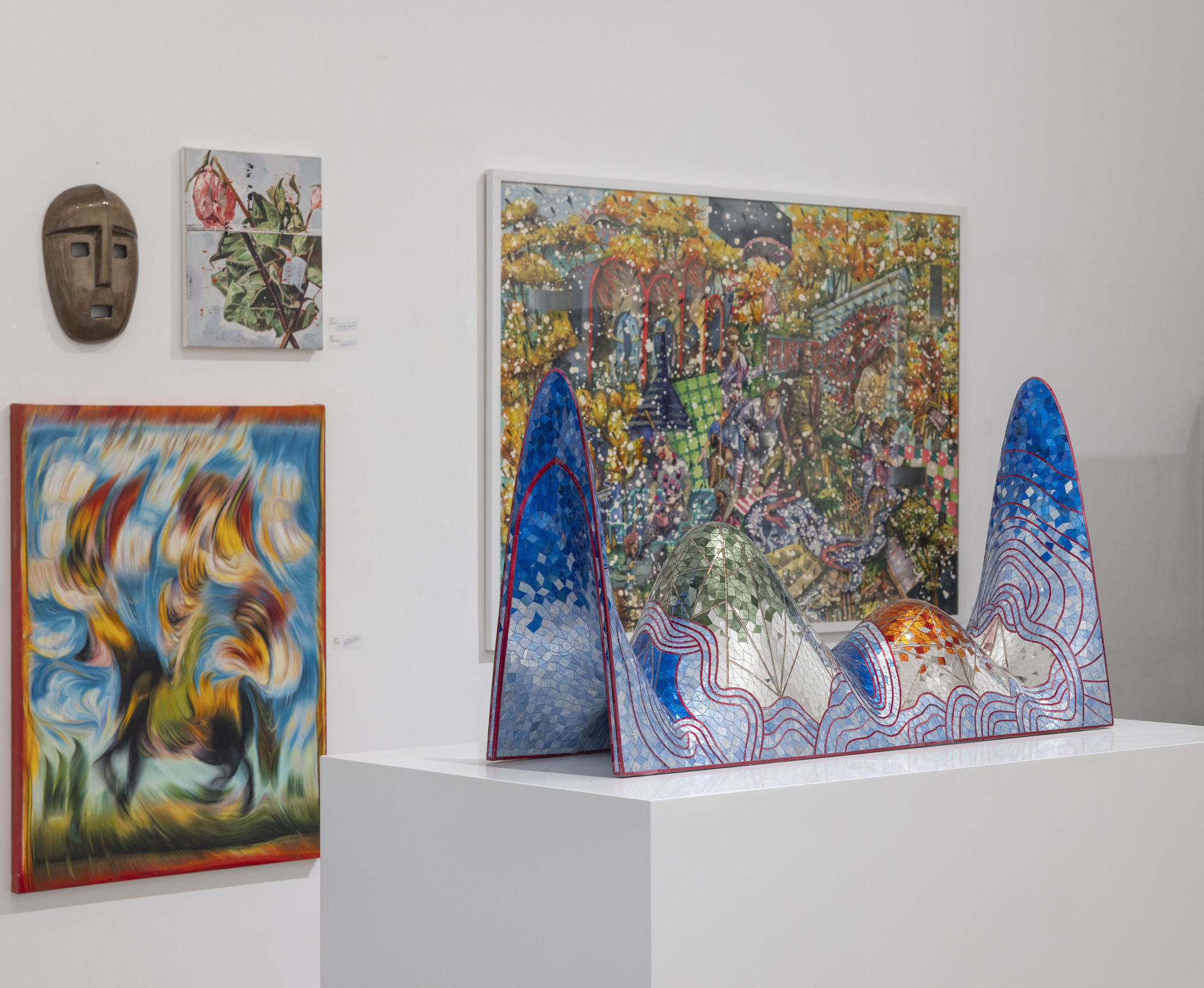 Installation view of Soft Edge of the Blade Vol.3 , a group presentation of works in Leila Heller Gallery in collaboration with Zaal Art Gallery.