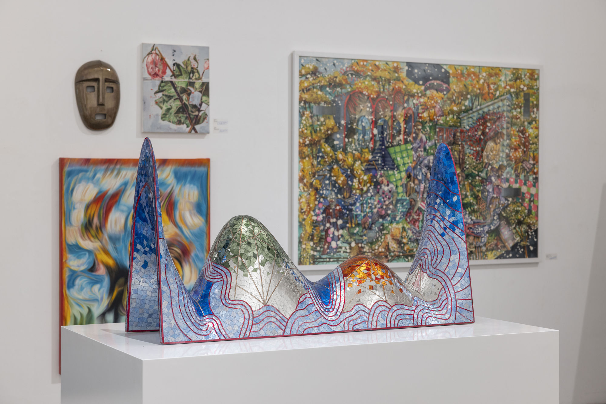 Installation view of Soft Edge of the Blade Vol.3 , a group presentation of works in Leila Heller Gallery in collaboration with Zaal Art Gallery.