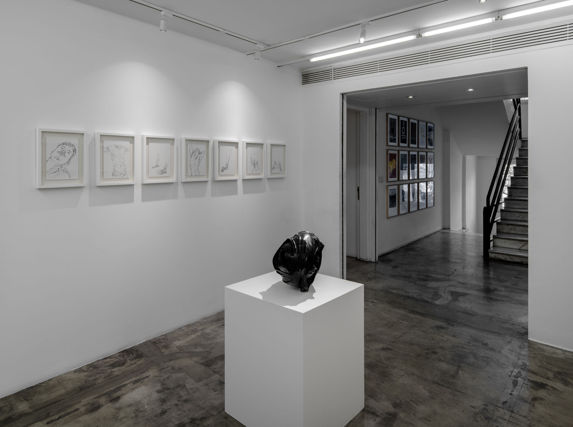 Installation view of To Be Made Flesh Again After James Baldwin a solo presentation of works by Reza Aramesh.