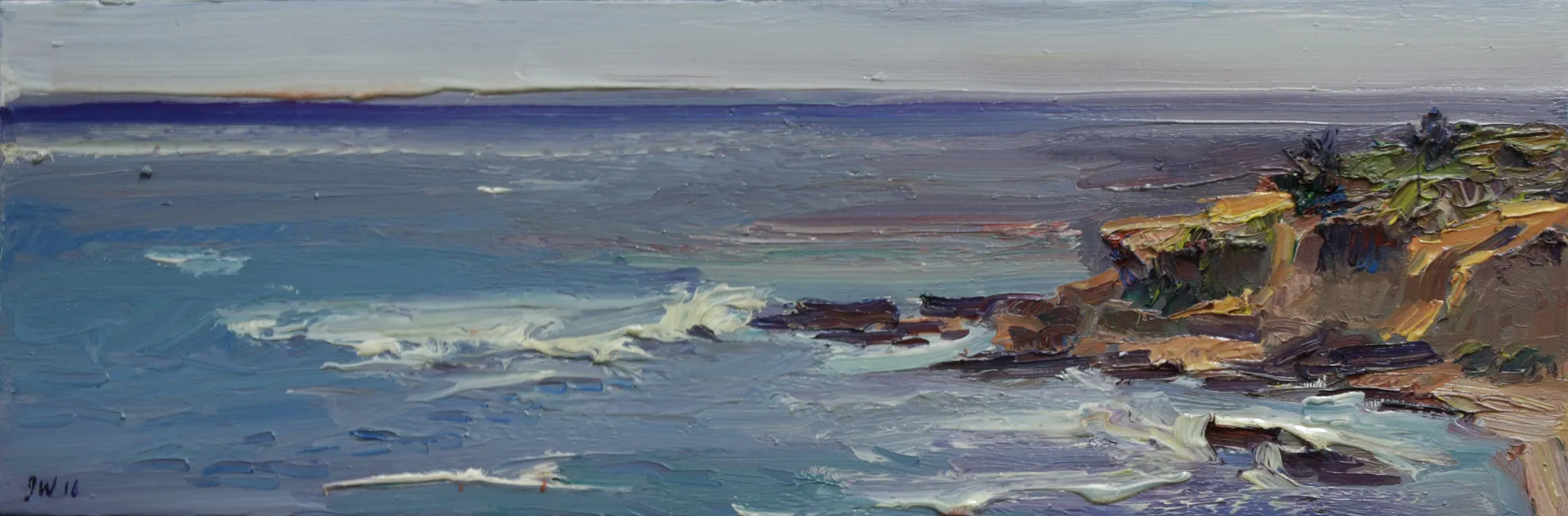 Jian Wang Piled Rock Cliff in Distance, 2016