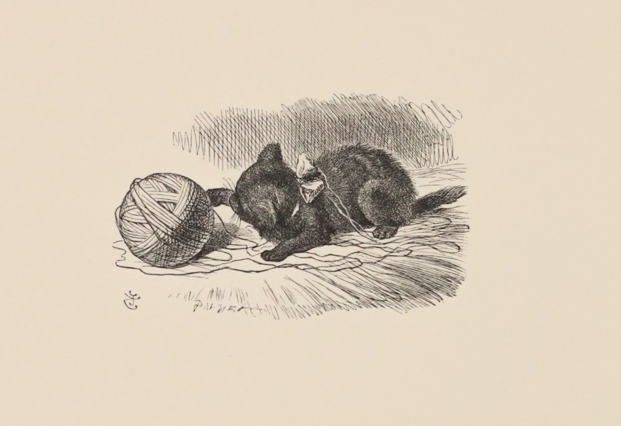 Dulwich College Secret Bid Auction 2025, LOT 141: John Tenniel - ‘The kitten had been having a grand game of romps with the ball of worsted Alice had been trying to wind up’ (duplicate), 1988