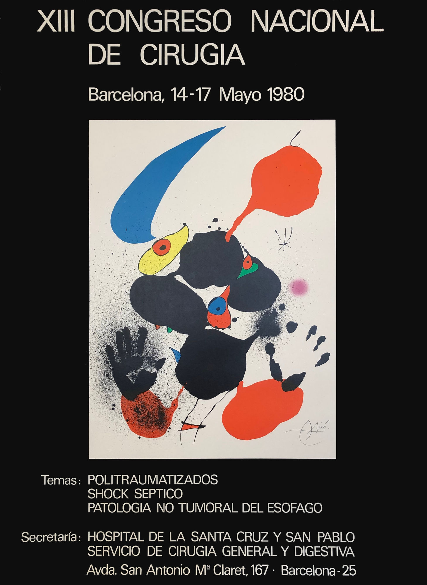 Joan Miró, XIII Congreso Nacional de Cirugia Poster , 1978