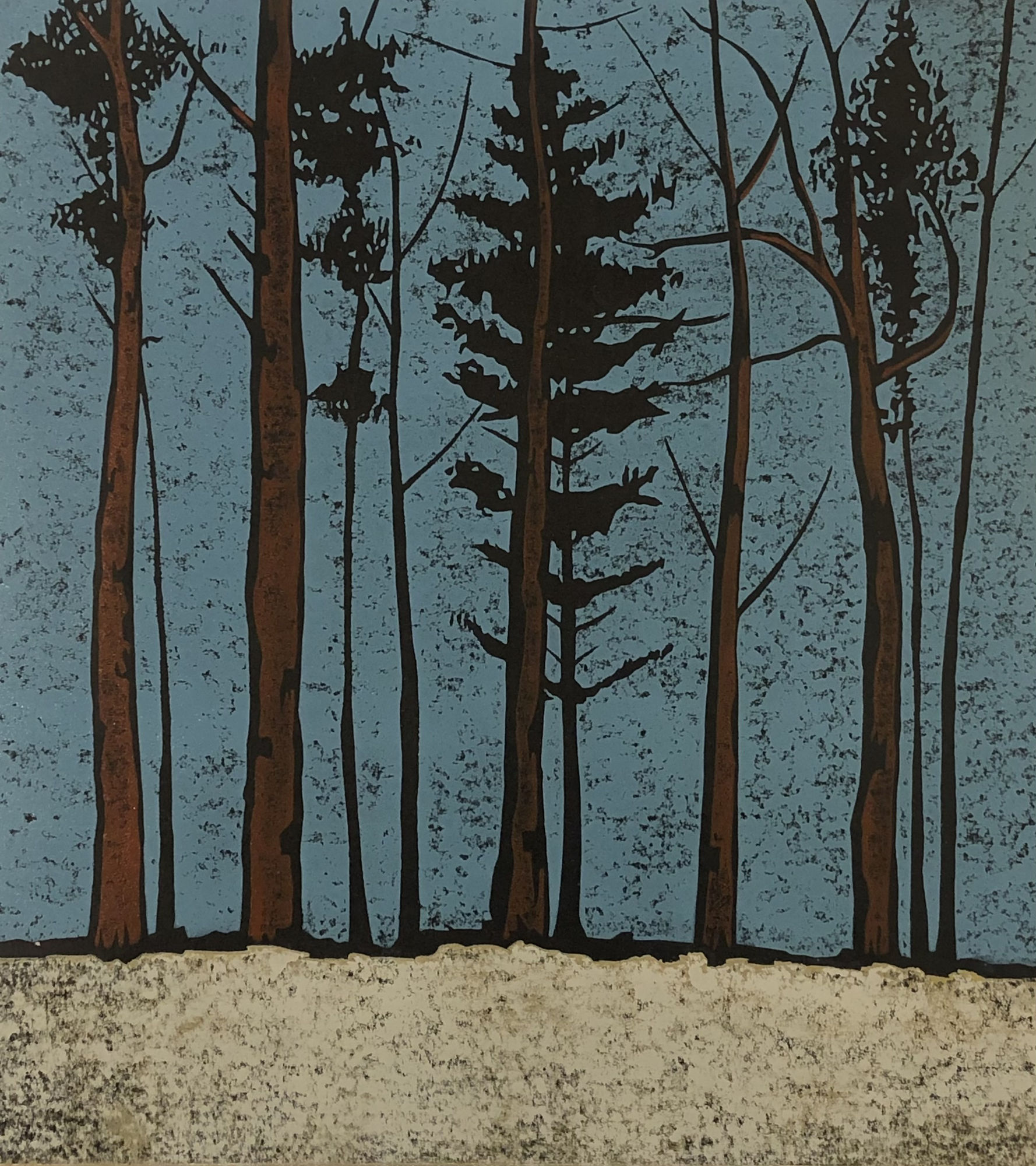 Paul Hogg, A Line of Trees (blue sky), 2016